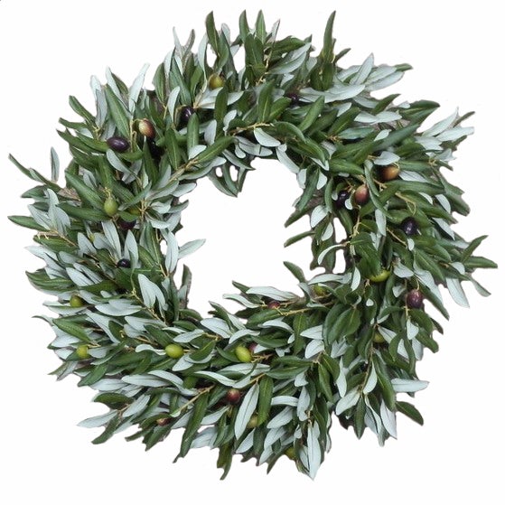 Olive Wreath - Elegant Natural Olive Leaf Garland for Home Decor, Weddings & Special Events | Perfect for Door Hanging, Table Centerpieces & Wall Decor