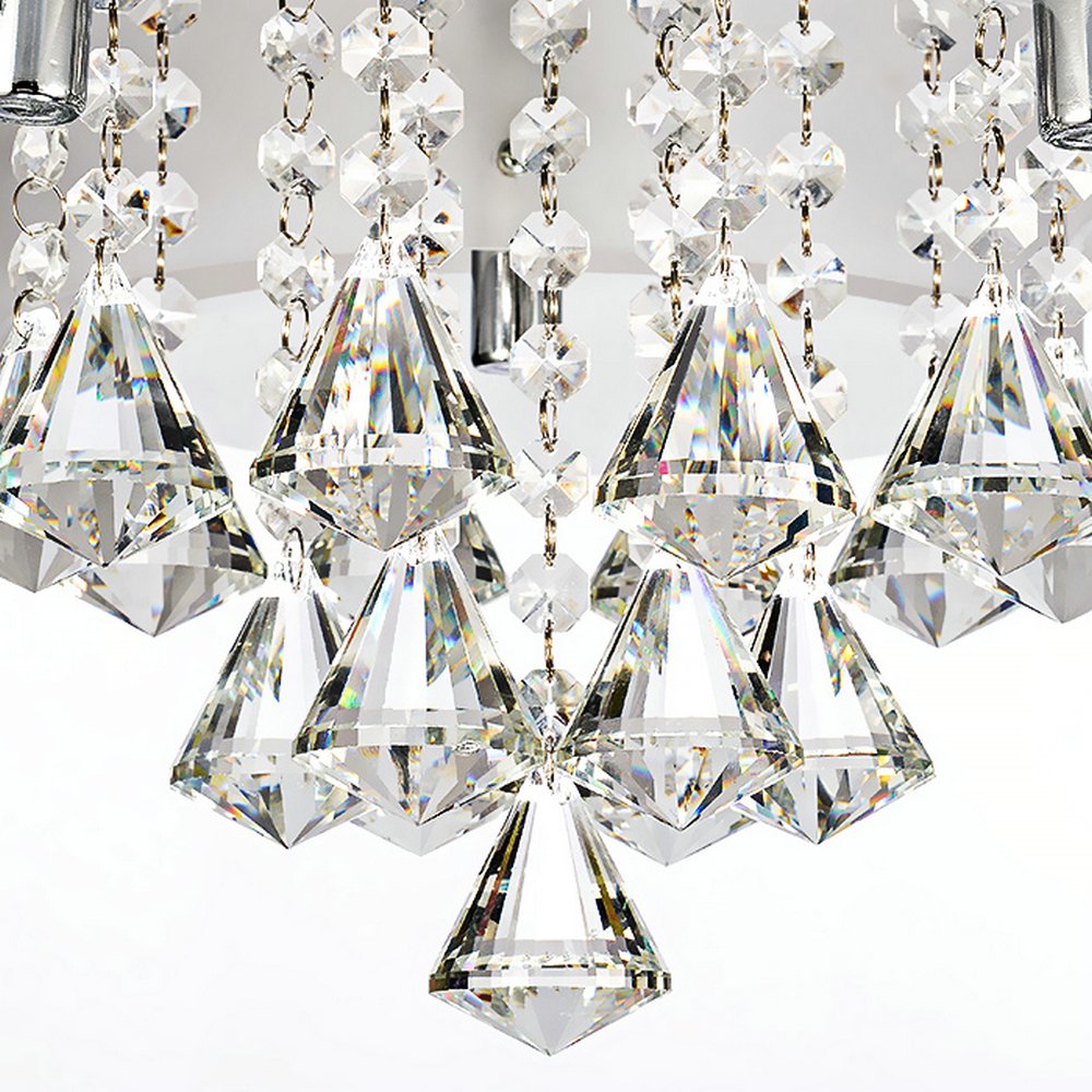 Modern Chrome Finish Acrylic Glass 3-Light Pendant Chandelier for Dining Room - Perfect for Kitchen Island, Breakfast Nook & Contemporary Home Decor