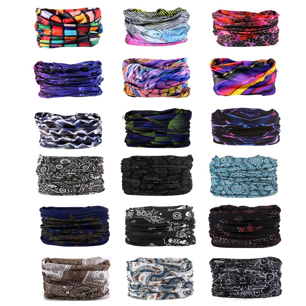 KINGREE 18PCS Magic Scarf Set - Stretchy Headbands & Headwraps for Women - Soft Elastic Hair Accessories for Running, Yoga, Workout & Outdoor Activities