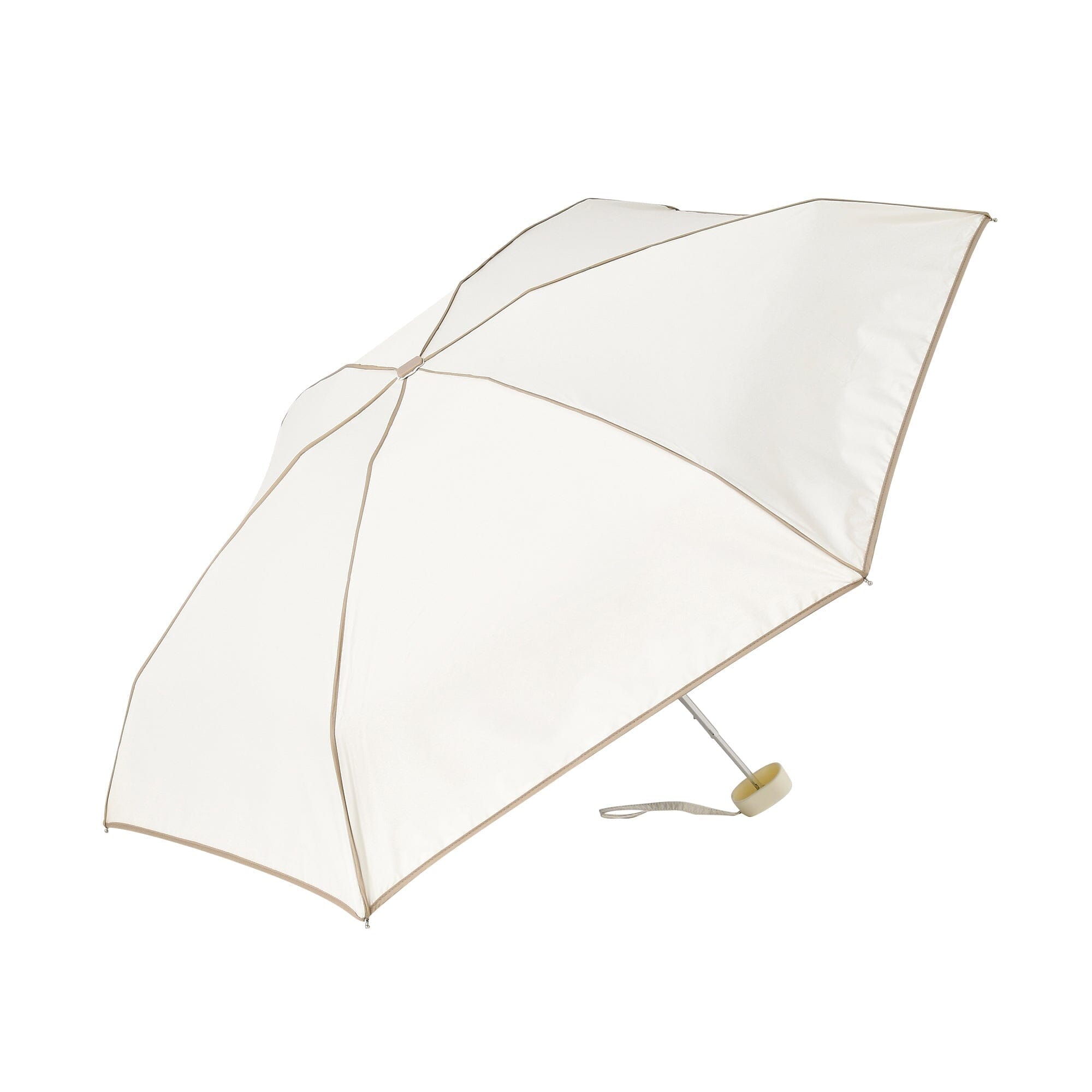 Compact Mini Parasol 47cm Ivory - Portable Sun & Rain Umbrella for Women, Men, Travel, Beach, Outdoor Activities