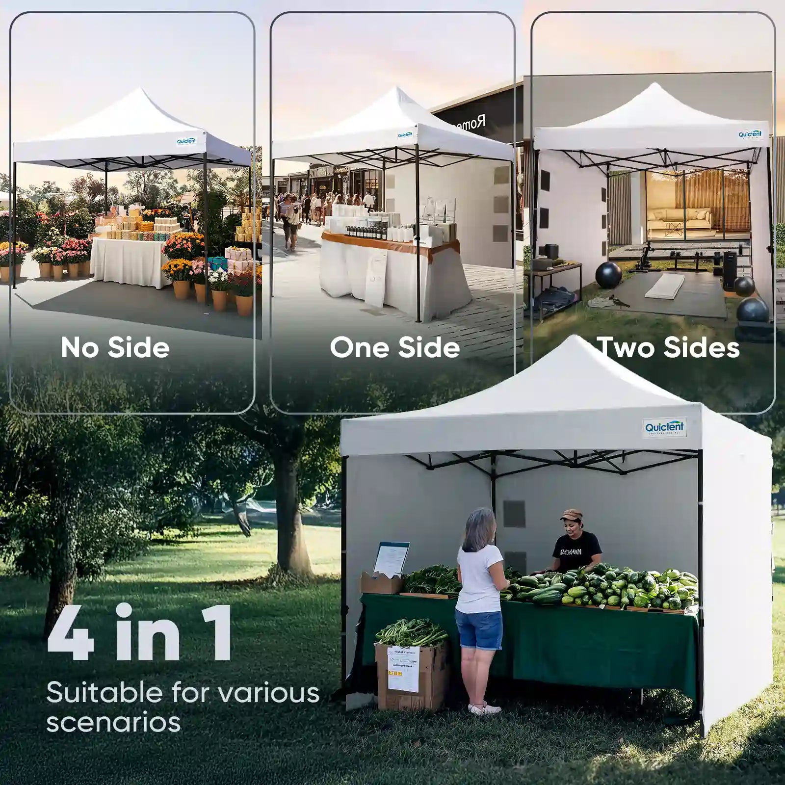 Heavy Duty Commercial Pop Up Canopy Tent - Waterproof Instant Shelter for Outdoor Events, Parties, Markets & Camping