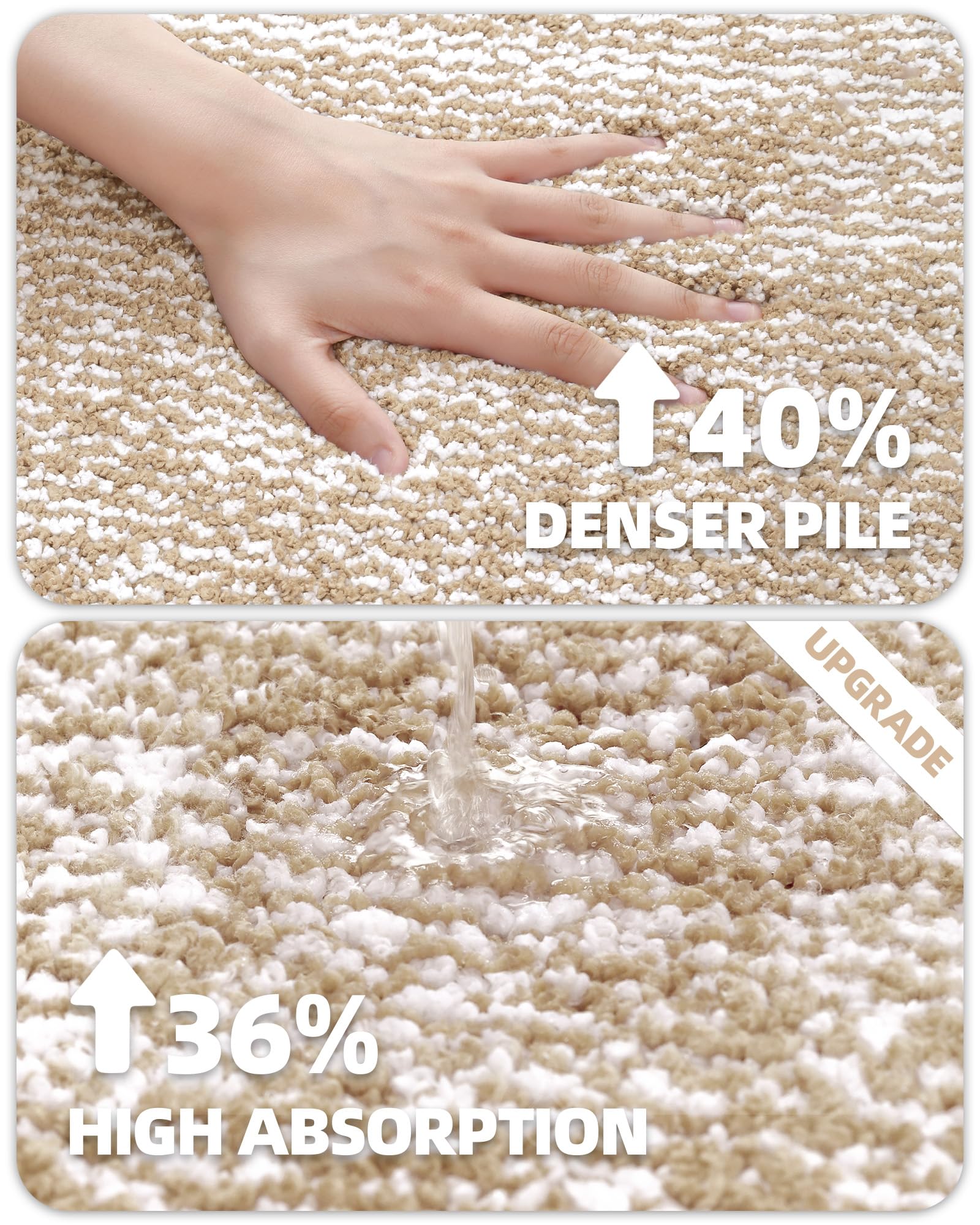 Non-Slip Brown Bathroom Rug - Soft, Absorbent & Quick Dry for Shower & Bathroom