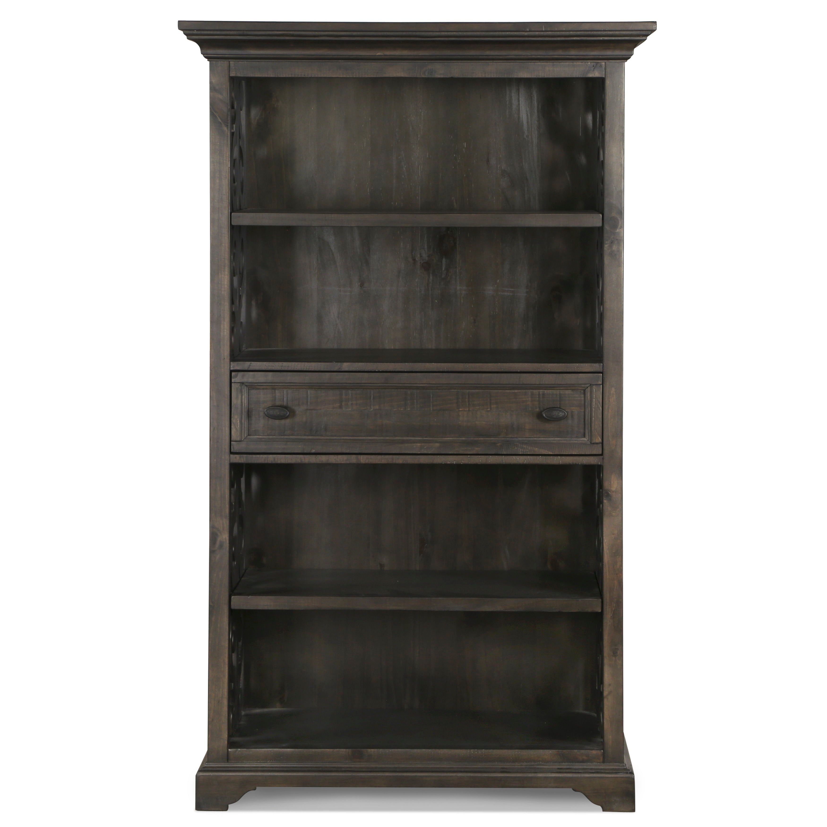 Bellamy Bookcase in Weathered Peppercorn - Rustic Wooden Bookshelf for Living Room, Bedroom & Office - Stylish Storage Solution for Books, Decor & Essentials