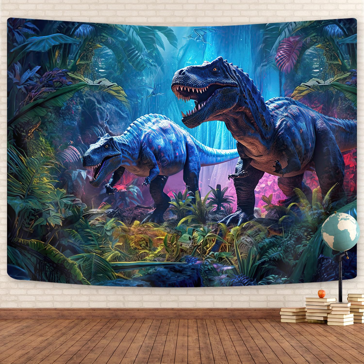 GOAOK Dinosaur Wall Tapestry 40x30 Inches - Prehistoric Dino Decor for Boys Room, Jungle Themed Bedroom Wall Hanging, Dorm & Living Room Decor - Perfect for Kids Bedroom, Nursery, Playroom and Teen Boys Space