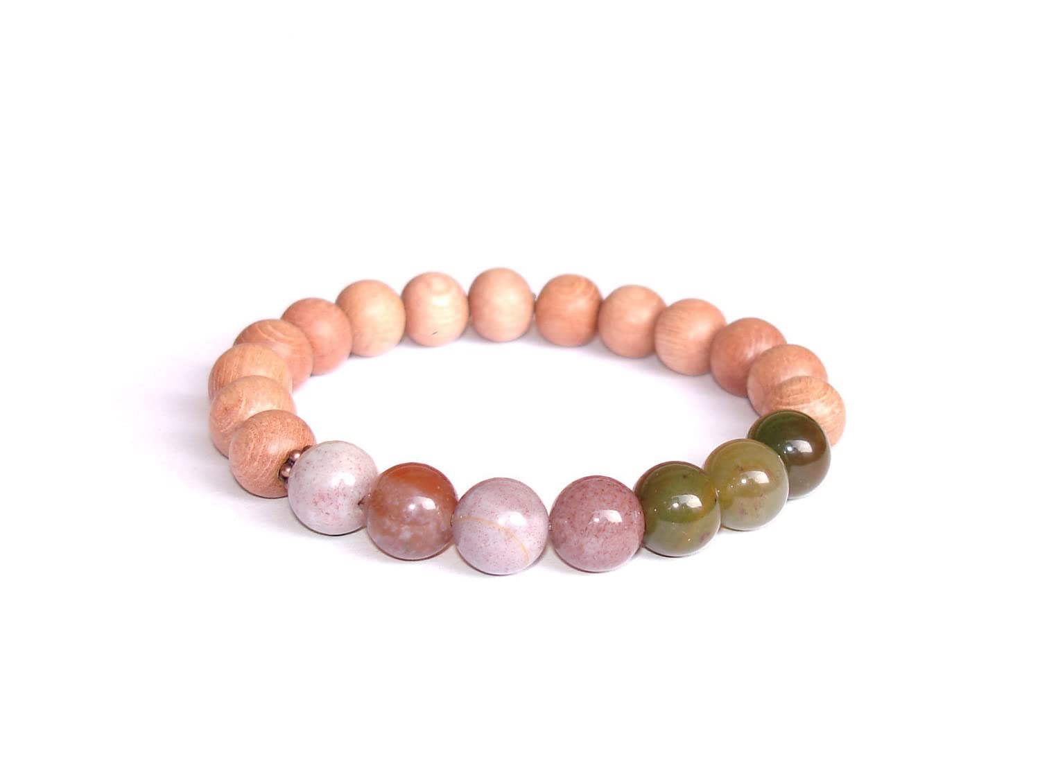Authentic Indian Agate Mala & Rosewood Yoga Bracelet - 108 Healing Beads for Meditation, Prayer & Spiritual Practice - Handmade Wrist Mala for Stress Relief & Positive Energy (Perfect for Yoga, Mindfulness & Chakra Balancing)
