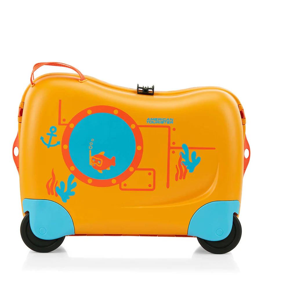 American Tourister Kids Skittle NXT Luggage - Lightweight Durable Carry-On Suitcase with Spinner Wheels for Travel, School & Sleepovers | Yellow Submarine Design