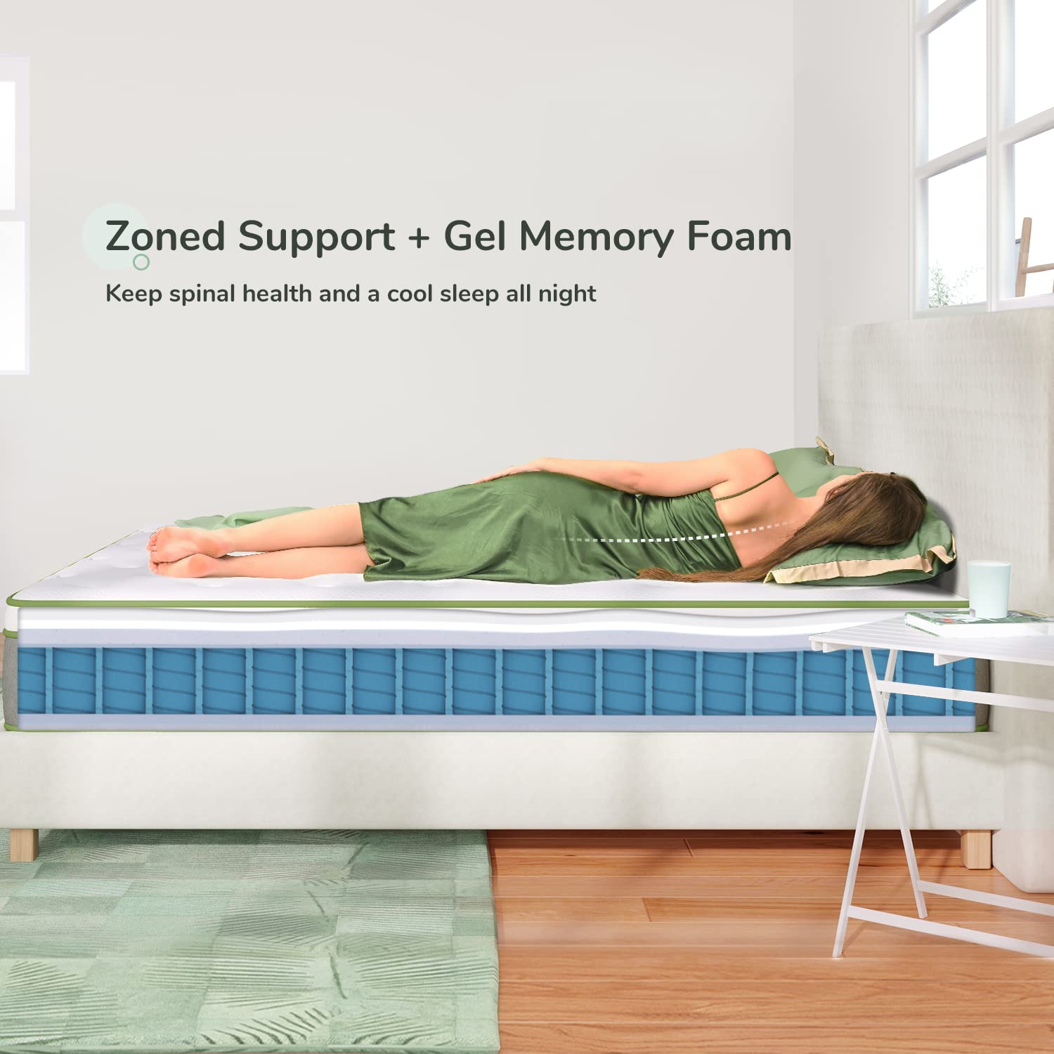 Novilla 10 Inch Hybrid Full Mattress in a Box - Gel Memory Foam & Pocket Coils for Support & Pressure Relief - Medium Firm Pillow Top for Back, Stomach & Side Sleepers - Perfect for Guest Rooms, Dorms & Apartments