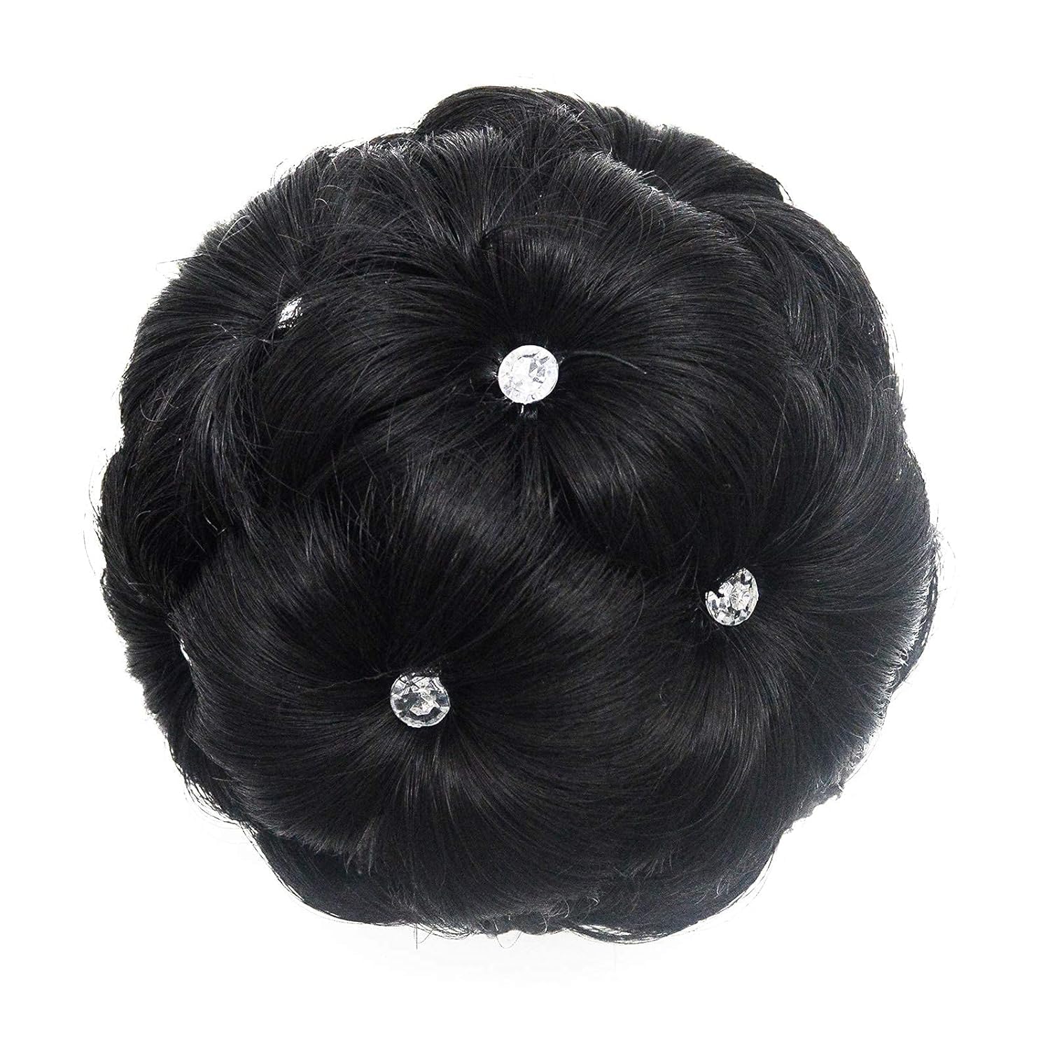 Stylish Women's Hair Bun Clip Extension - Artificial Fake Hair Donut Bun Maker for Women (Black) | Perfect for Updos, Ponytails & Special Occasions