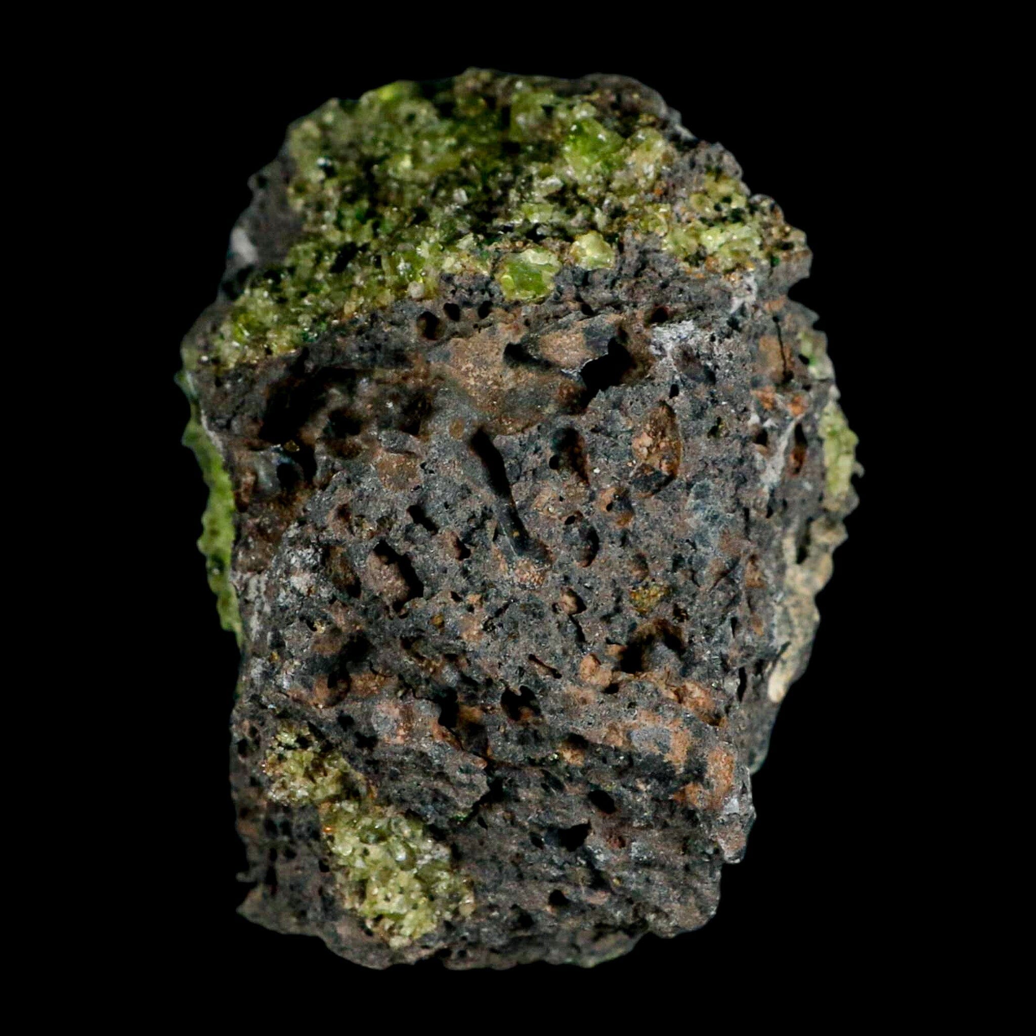 Natural Emerald Peridot & Chromium Crystals on Volcanic Rock Specimen - Rare Mineral Collection from Gila, AZ | Perfect for Geology Enthusiasts, Home Decor & Gift Ideas