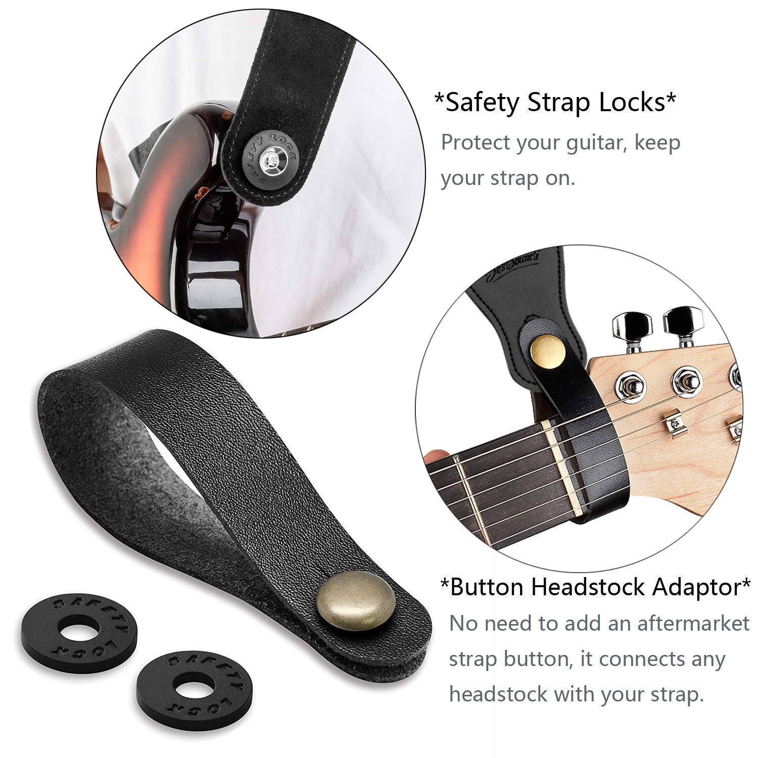 Premium Guitar Strap - Adjustable Soft Padded Shoulder Strap for Acoustic, Electric & Bass Guitars - Comfortable Support for Live Performances, Studio Sessions & Practice