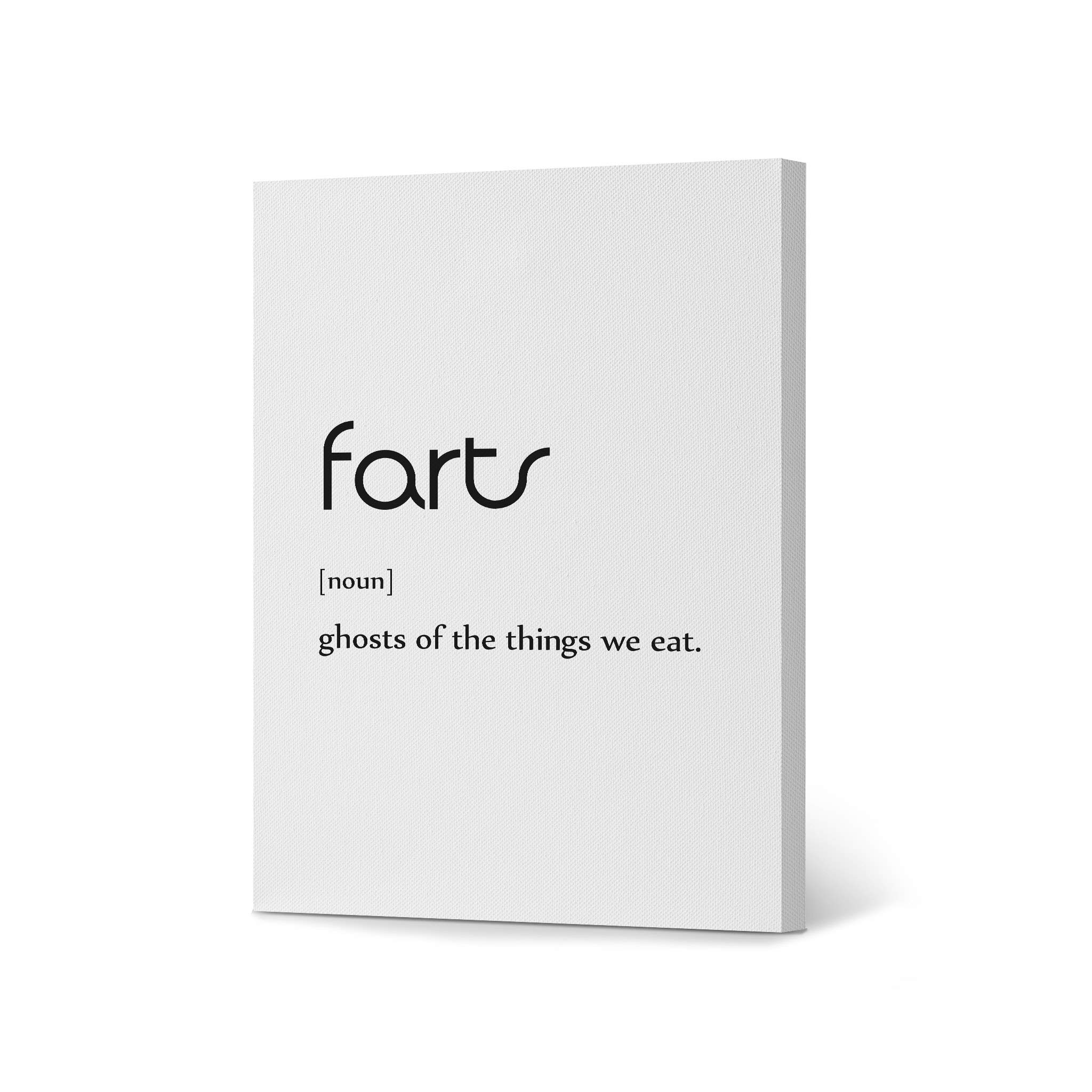 Funny Fart Definition Canvas Print - Farmhouse Bathroom Wall Art Decor with Ready to Hang 36x24 Inches | Unique Toilet Sign & Gift for Bathroom, Home, Office Humor