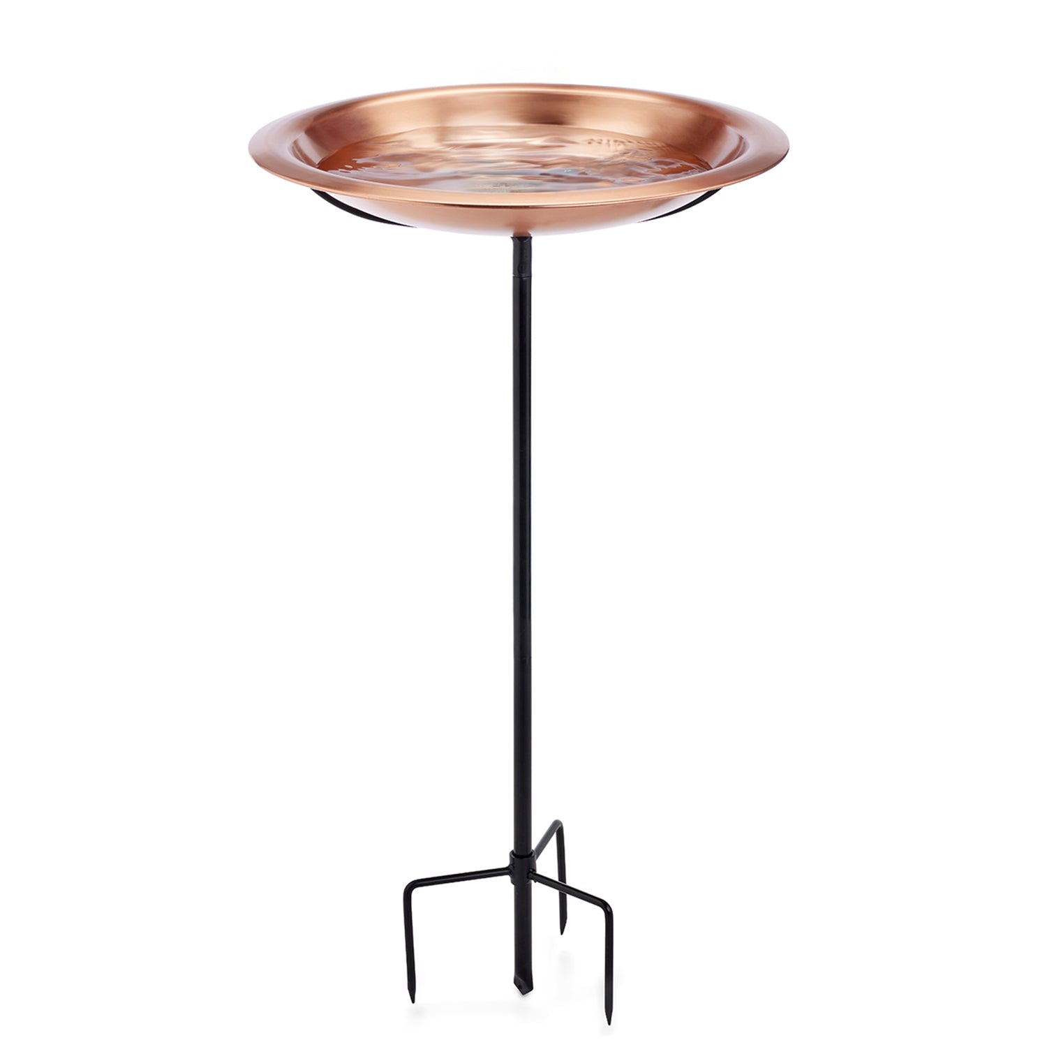 Good Directions 18-Inch Copper Bird Bath with Garden Pole - Matte Finish for Outdoor Garden Decor & Bird Watching