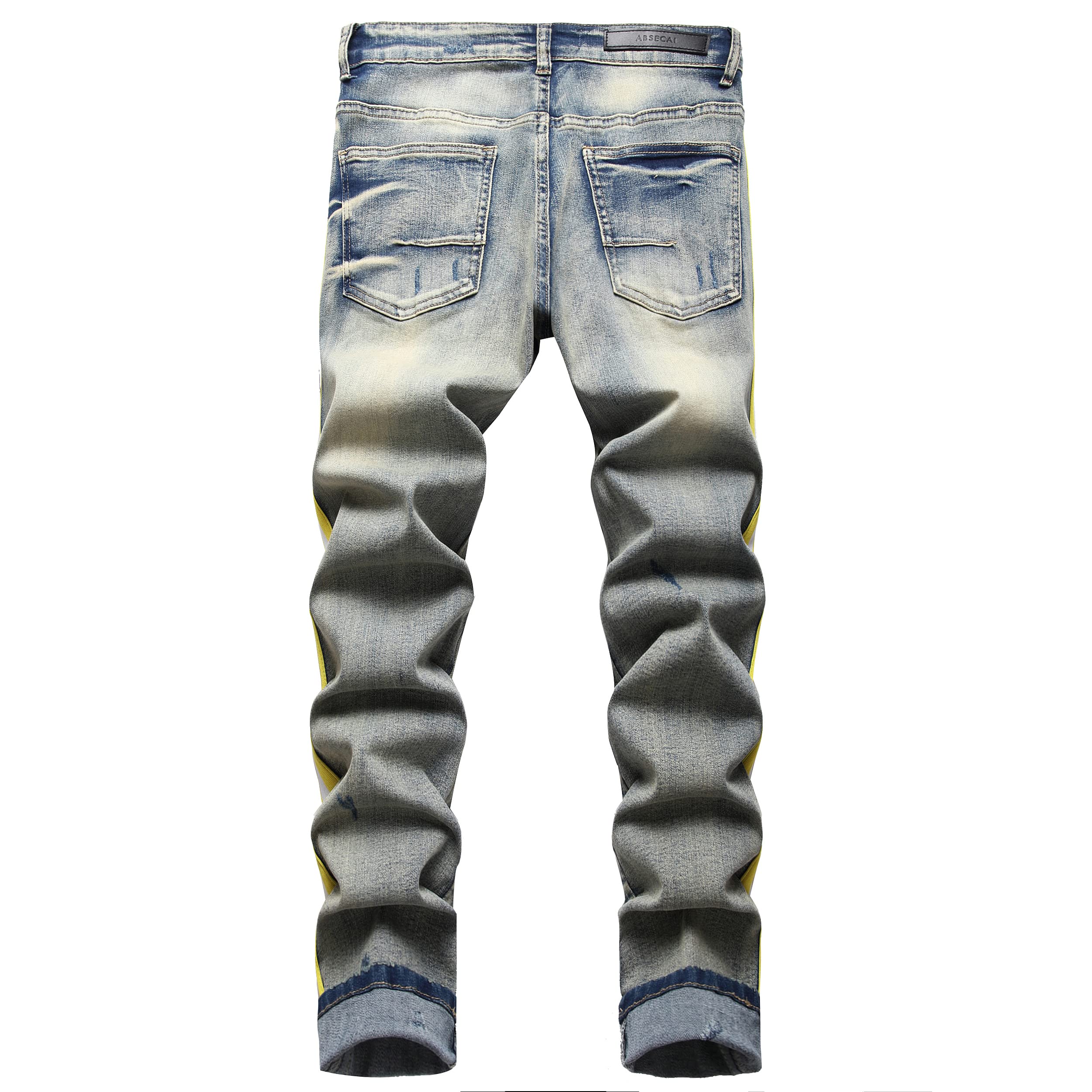 ABSECAI Men's Ripped Jeans - Slim Fit Skinny Stretch Denim Pants for Casual Wear & Street Style | Comfortable & Stylish Jeans for Everyday Outfits