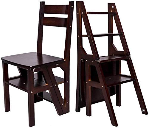 Solid Wood Folding Step Stool - Adjustable Multifunctional Ladder Stool for Home, Kitchen, Bathroom, and Office Use - 4-Step Foldable Design (Size: A)