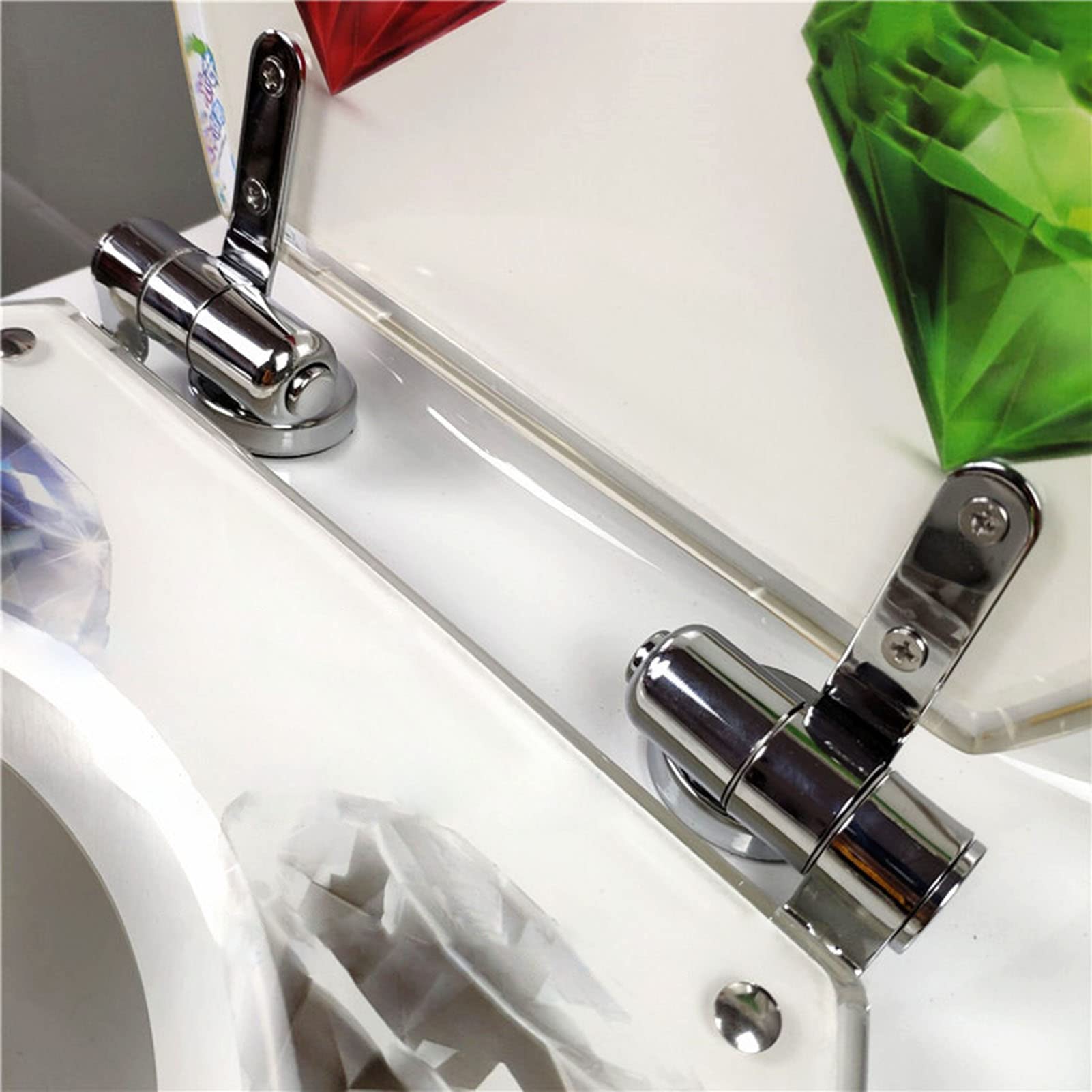 BHBXZZDB Slow Close Toilet Seat with Stainless Steel Hinges - Durable Resin, Heavy Duty, Easy Installation - Perfect for Bathroom Upgrade & Home Renovation