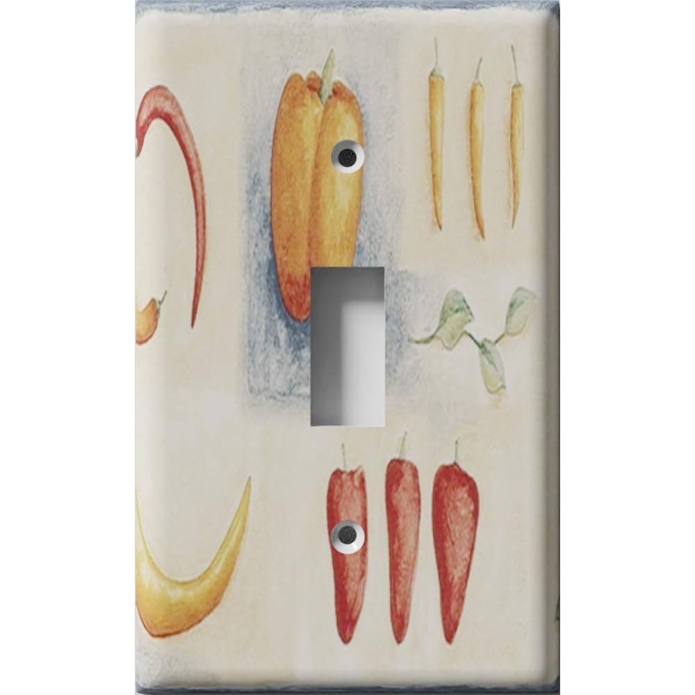 Spicy Pepper Light Switch Cover - Single Toggle Wall Plate for Kitchen Decor