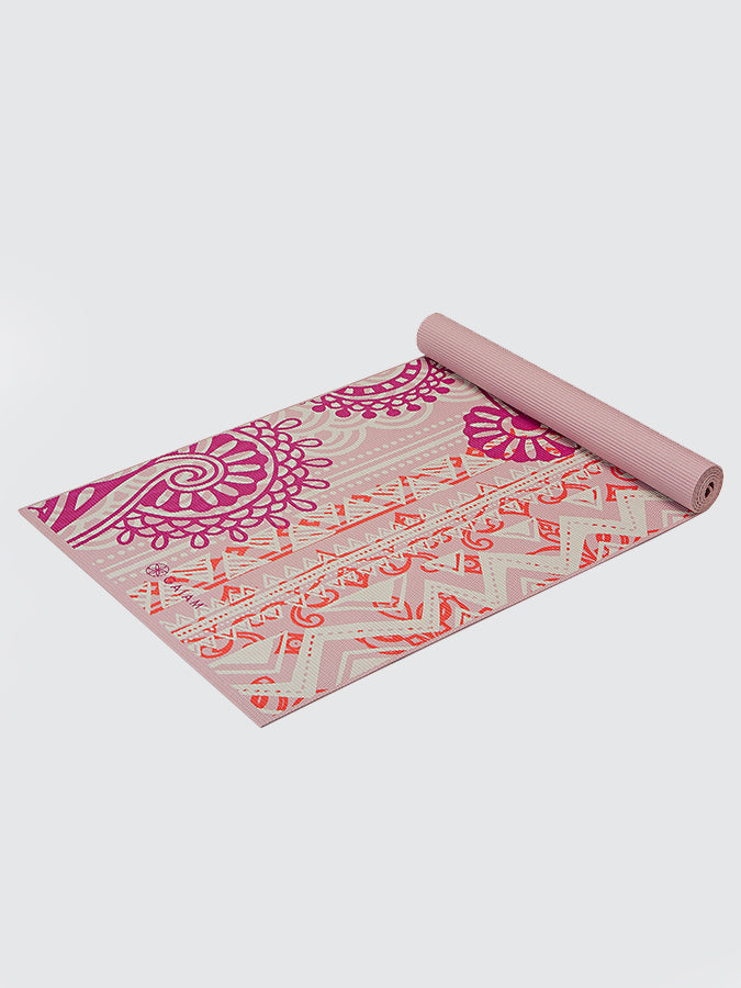 Gaiam Bohemian Rose Yoga Mat 4mm - Non-Slip Eco-Friendly Exercise Mat for Yoga, Pilates & Home Workouts - Perfect for Studios, Gyms & Outdoor Use