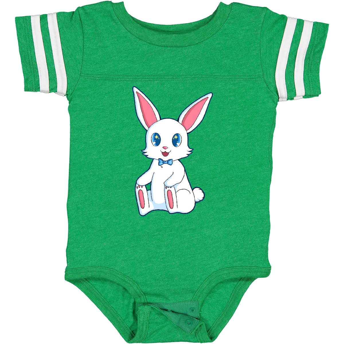 Inktastic Happy Easter Boy Bunny in Blue Baby Bodysuit - Cute Easter Outfit for Baby Boys, Soft Cotton Infant Onesie - Perfect for Easter Photos, Family Gatherings & Holiday Celebrations