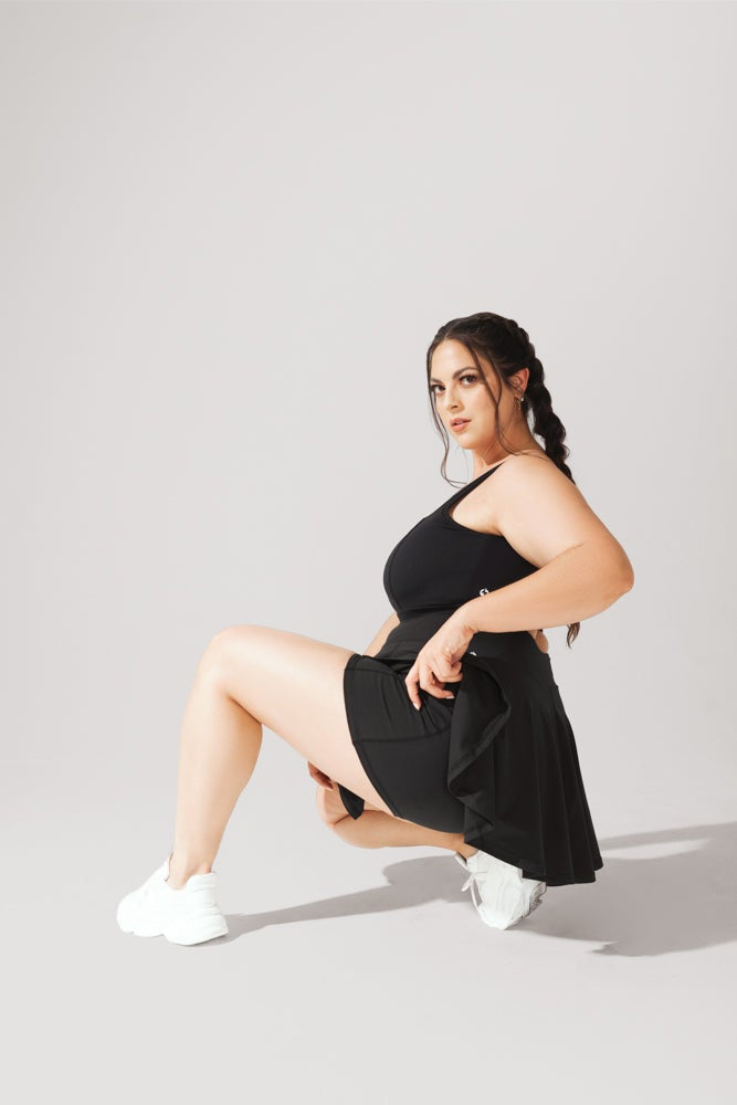 Twirl Skort for Women - Black High Waist Tennis Skirt with Built-in Shorts | Perfect for Running, Yoga, and Casual Wear
