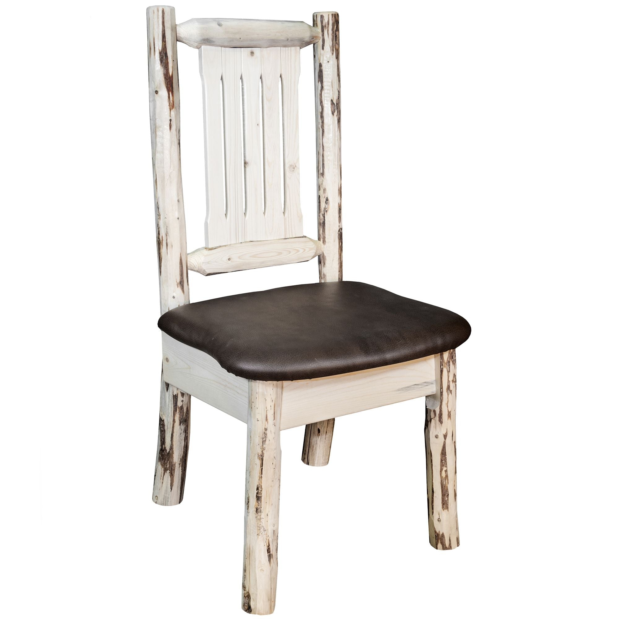 Montana Side Chair with Upholstered Seat - Saddle Pattern Design - Comfortable Dining Room Chair for Kitchen, Living Room & Office Use