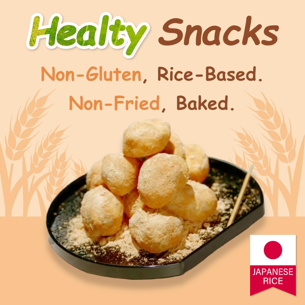 Funwari Meijin Fluffy Rice Puff Kinako - Japanese Rice Snack for Tea Time