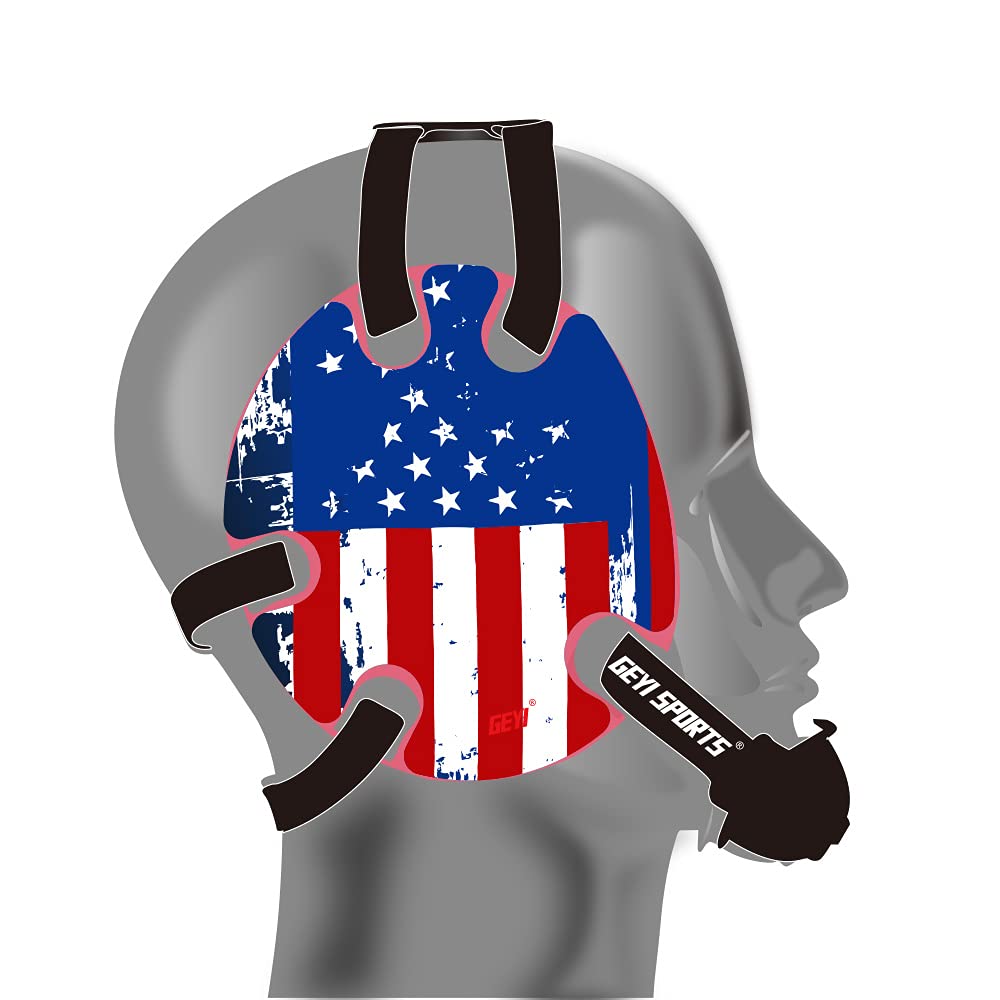 USA Flag Wrestling Headgear with Mix Wraps - Durable MMA & Boxing Training Gear for Adults & Youth