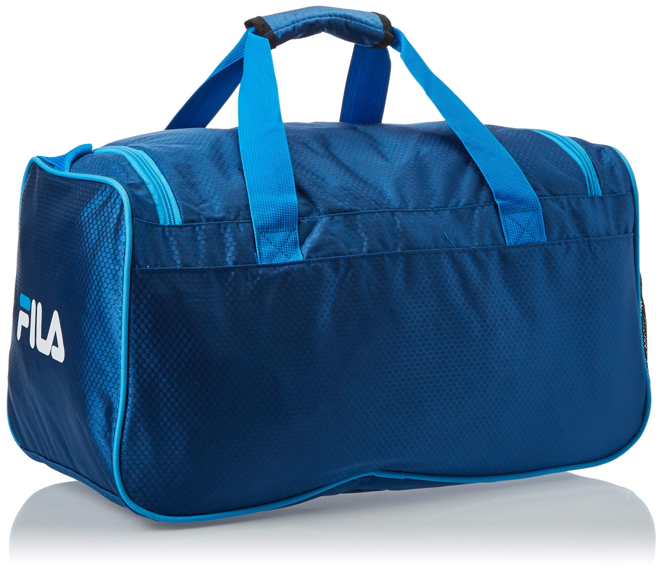 Fila Drone SM Travel Gym Sport Duffel Bag - Water-Resistant Nylon Carryall for Men & Women - Perfect for Gym, Workout, Travel & Sports - Navy/Blue, One Size
