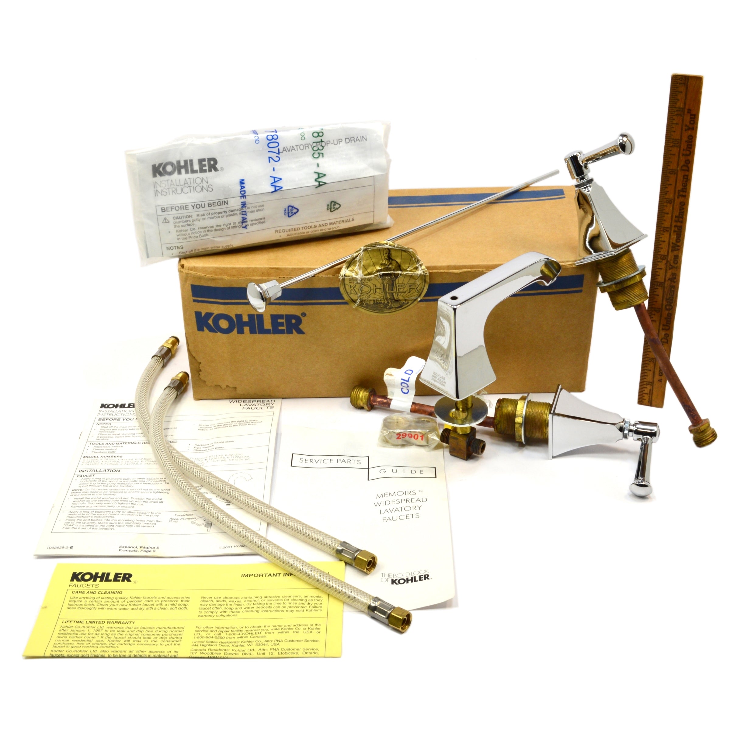 New in Box KOHLER MEMOIRS Widespread Lavatory Faucet 4