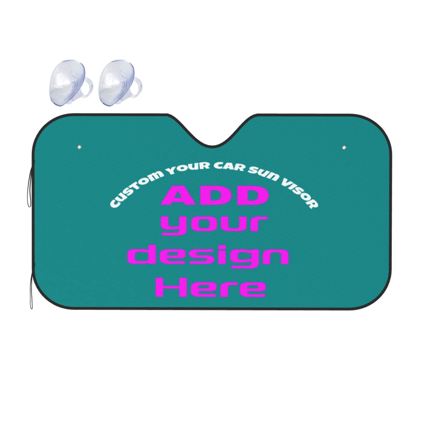 Custom Car Windshield Sunshade with Photo & Text - Foldable UV Protection Sun Visor for Cars | Personalized Sunshield for Parking & Road Trips