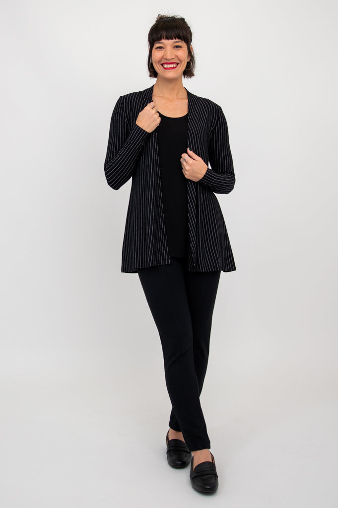 Premium Chopra Jacket - BW Pin Stripe Bamboo Fabric - Lightweight & Breathable - Perfect for Business Casual & Outdoor Activities