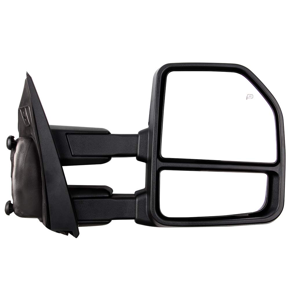 2015-2017 Ford F150 Power Heated Towing Mirrors with Turn Signal & Puddle Light - Black Housing & Conversion Plug (LH/RH Pair) - Perfect for Enhanced Visibility & Safe Towing