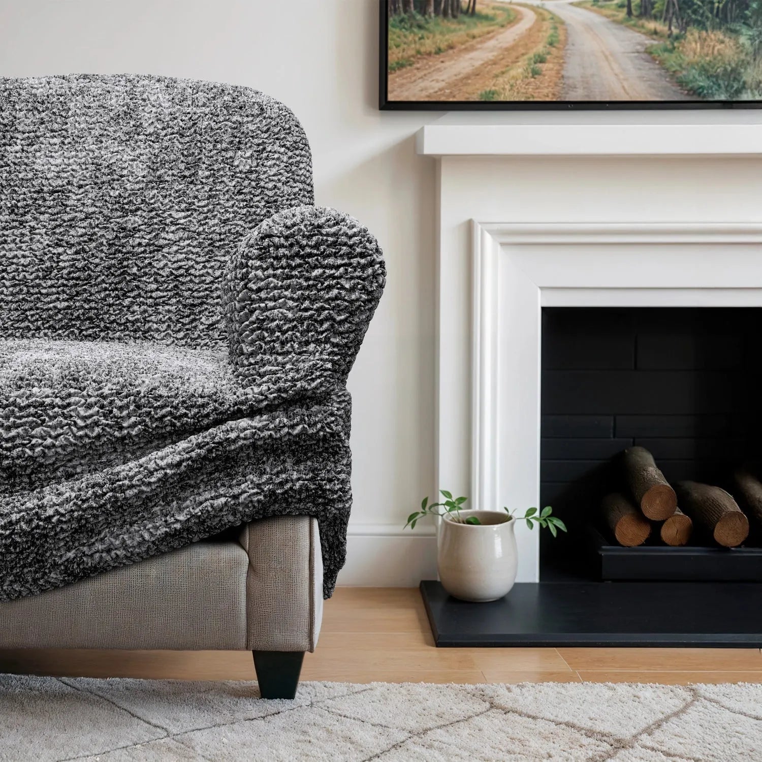 3 Seater Sofa Slipcover - Soft Microfiber Printed Fabric - Perfect for Living Room, Family Room & Home Decor