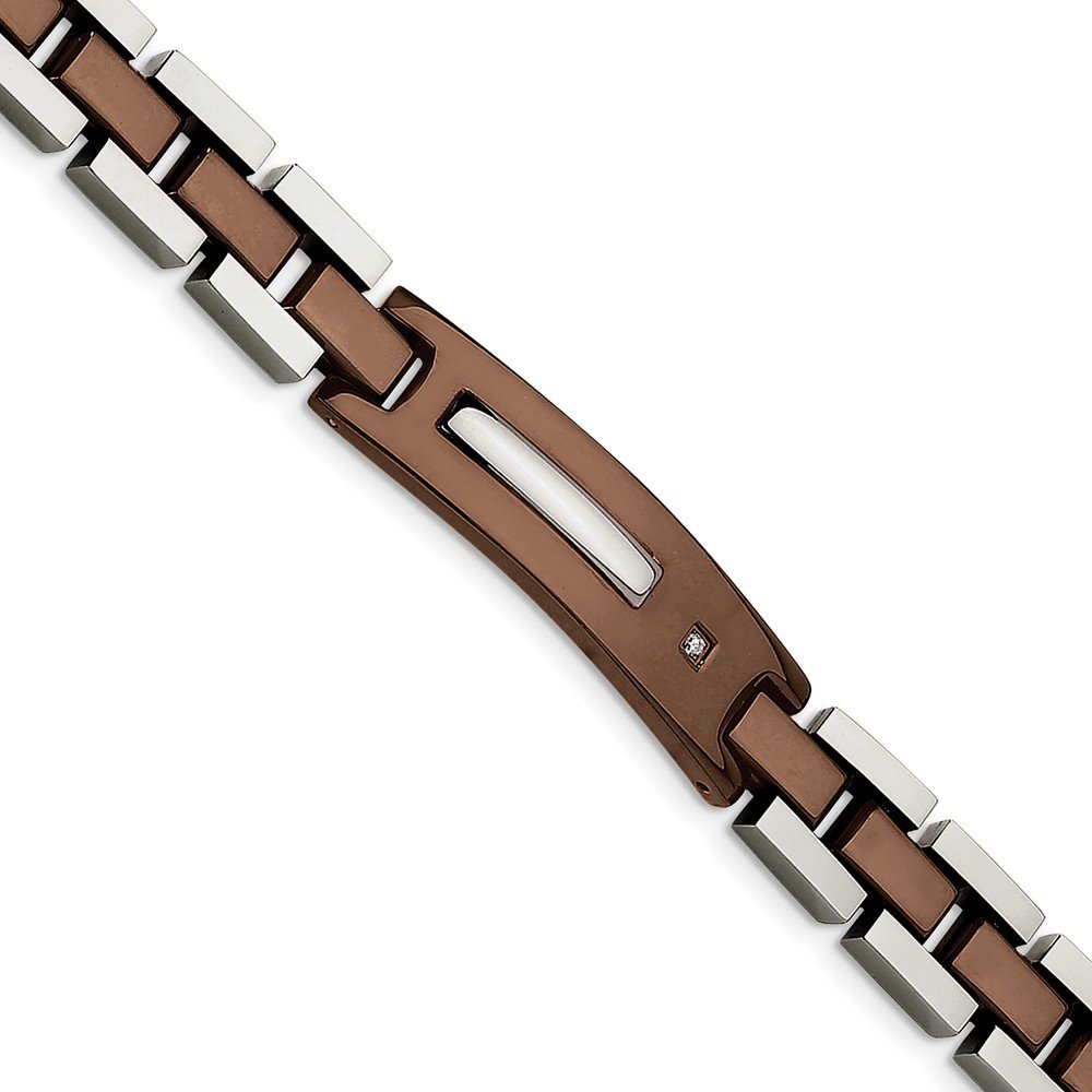 8.5in Stainless Steel Chocolate IP-Plated Diamond Bracelet for Women - Elegant Jewelry Gift for Birthday, Anniversary & Special Occasions