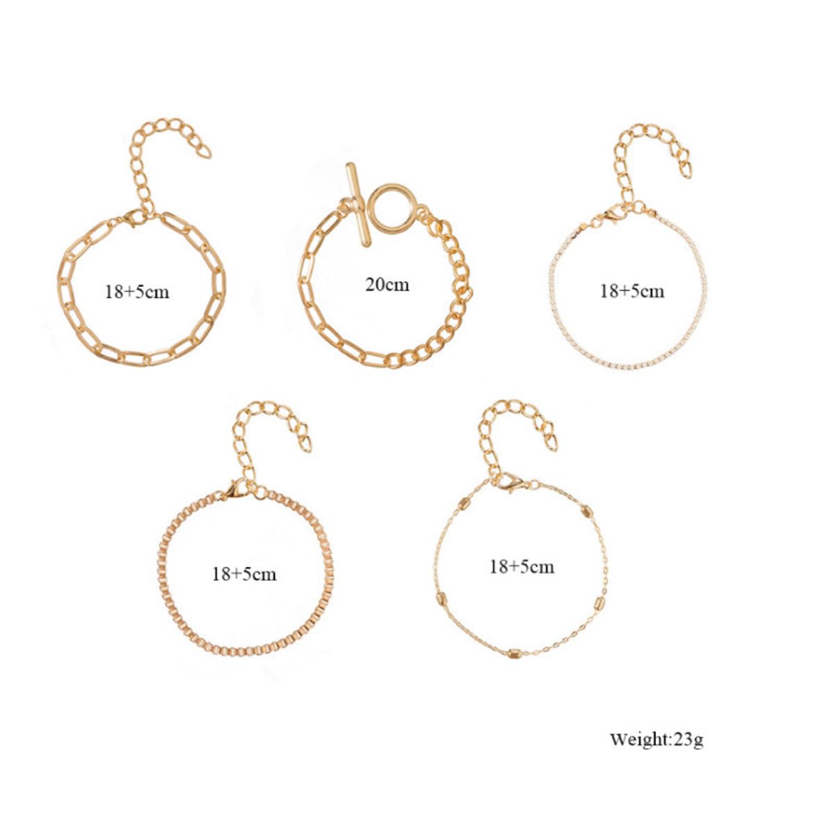 4 Pcs Stacking Gold Bracelets Set - Cuban Link, Paperclip Chain, Bead Chain & Punk Retro Layered Bracelets for Women & Teens | Trendy Layered Jewelry for Everyday Wear, Parties & Gifts