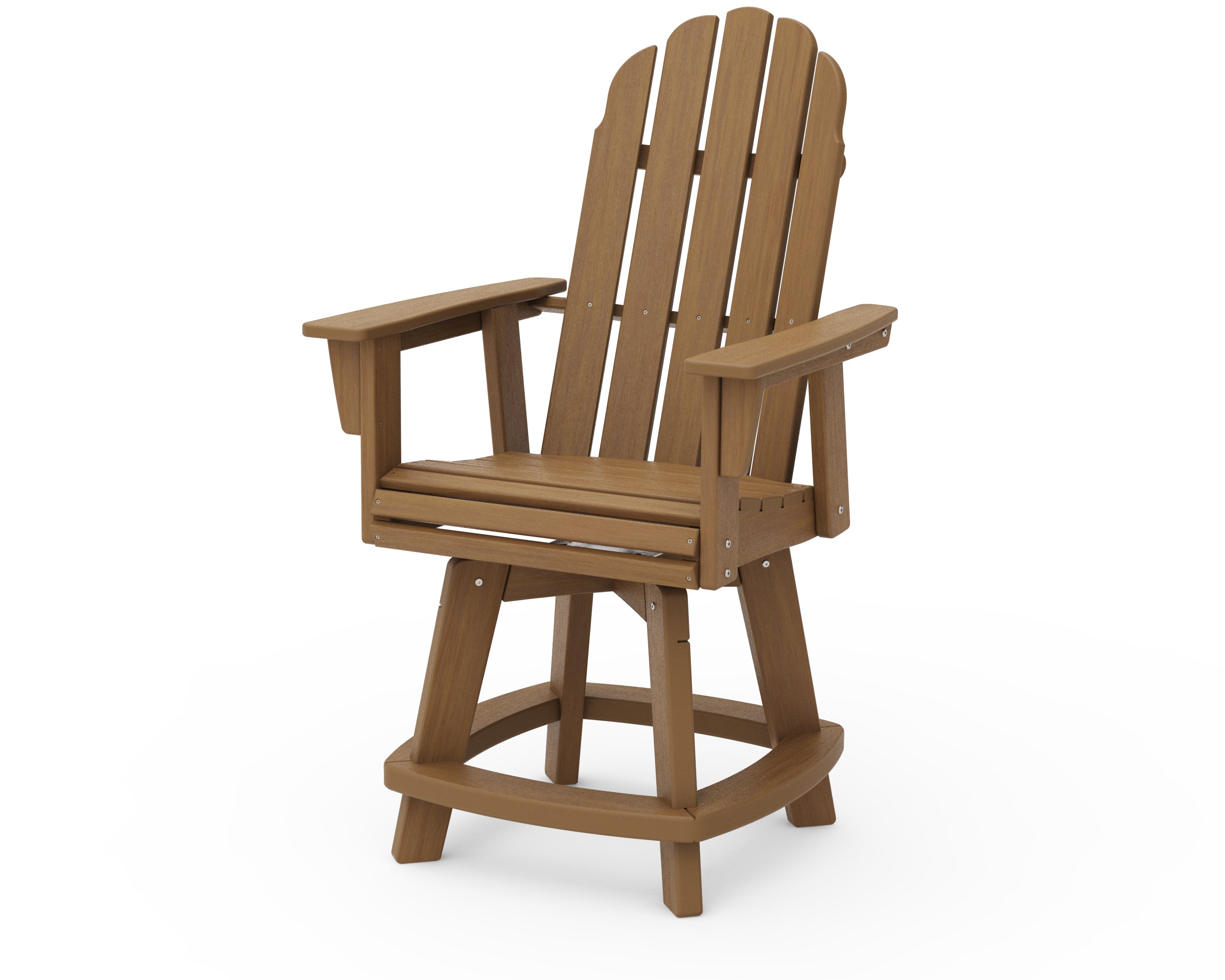 POLYWOOD Vineyard Curveback Adirondack Swivel Counter Chair - Outdoor Bar Stool for Patio, Deck, Poolside & Garden - Weather-Resistant Recycled Plastic Furniture