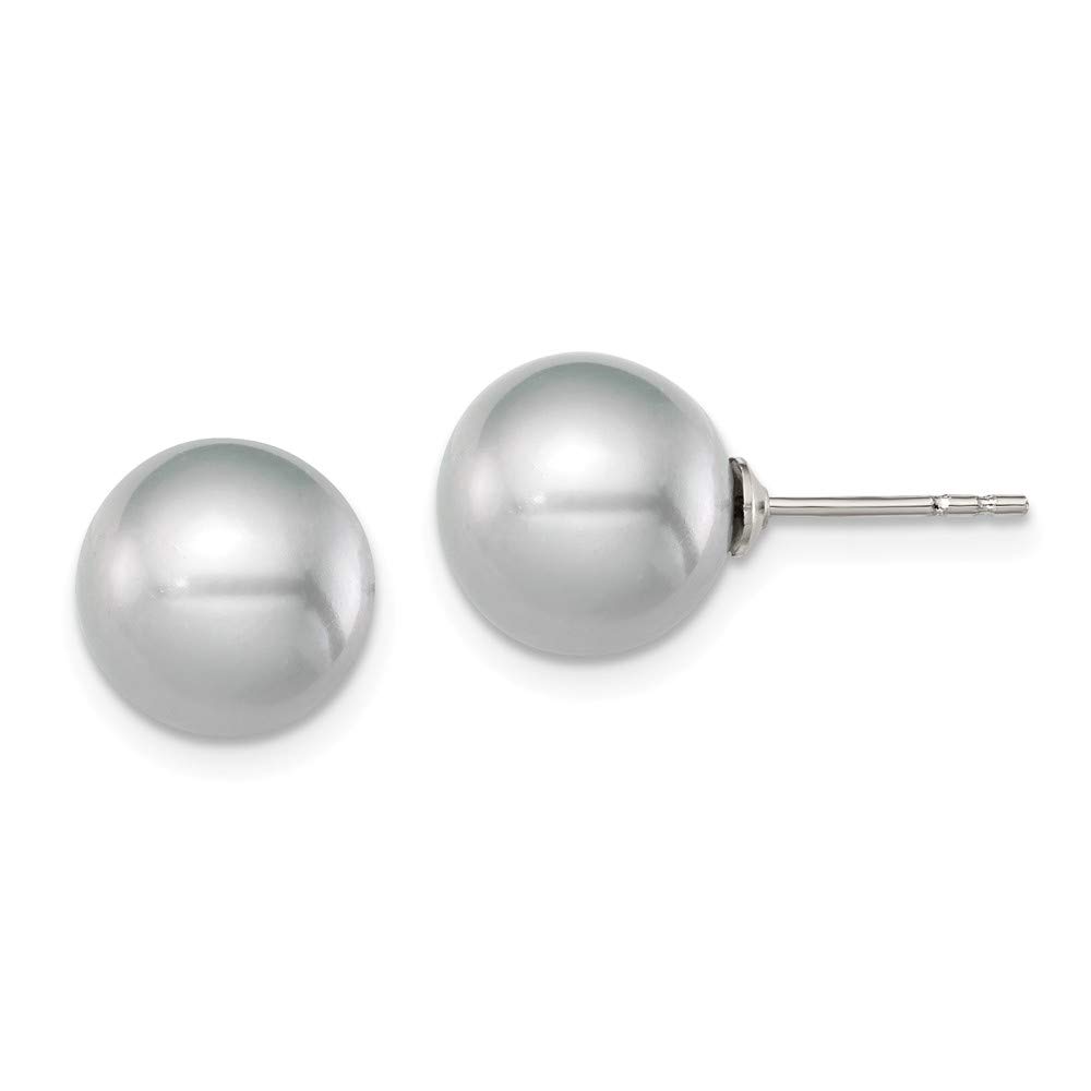 9-10mm Grey Freshwater Cultured Pearl Sterling Silver Stud Earrings for Women | Classic Round Pearl Jewelry for Wedding, Party & Daily Wear