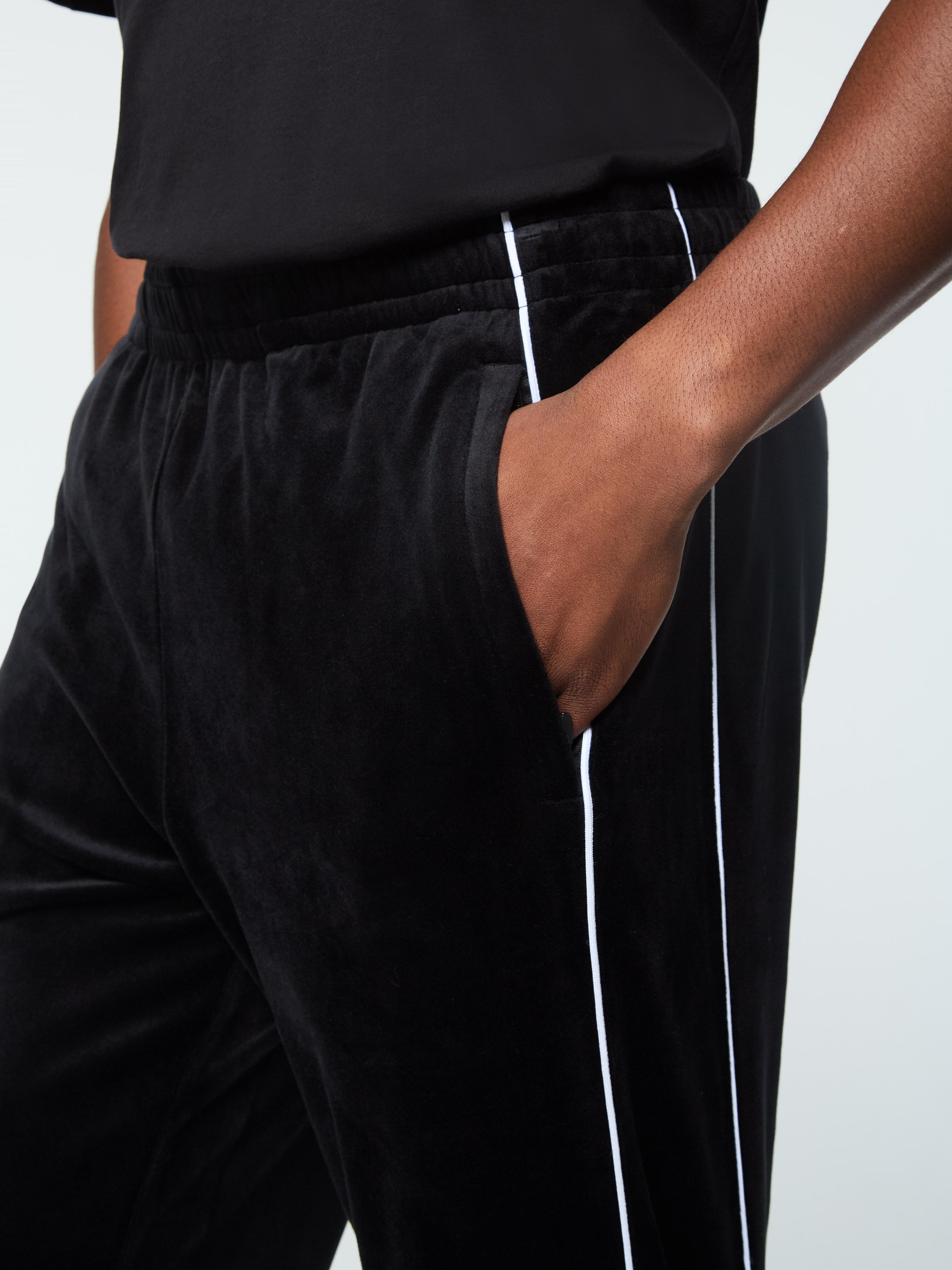 Lioni Velour Track Pants for Women - Soft & Comfortable Joggers, Black Beauty - Perfect for Lounge, Yoga, and Casual Wear