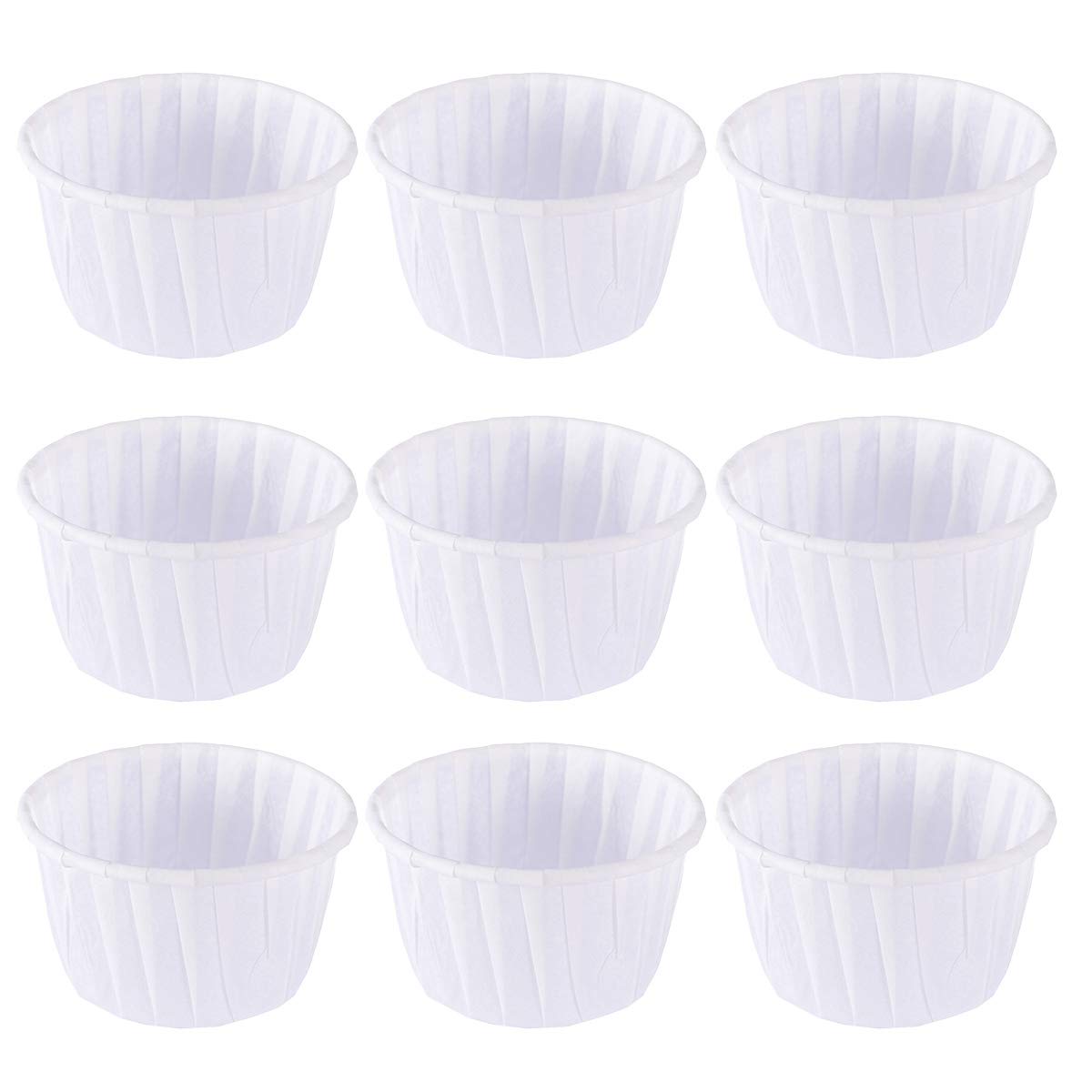 DOITOOL 50pcs Non-Stick Baking Paper Cups - White Cupcake Liners, Muffin Wrappers & Cake Roll Pans for Oven - Perfect for Birthday Parties, Baking, and Home Dessert Making