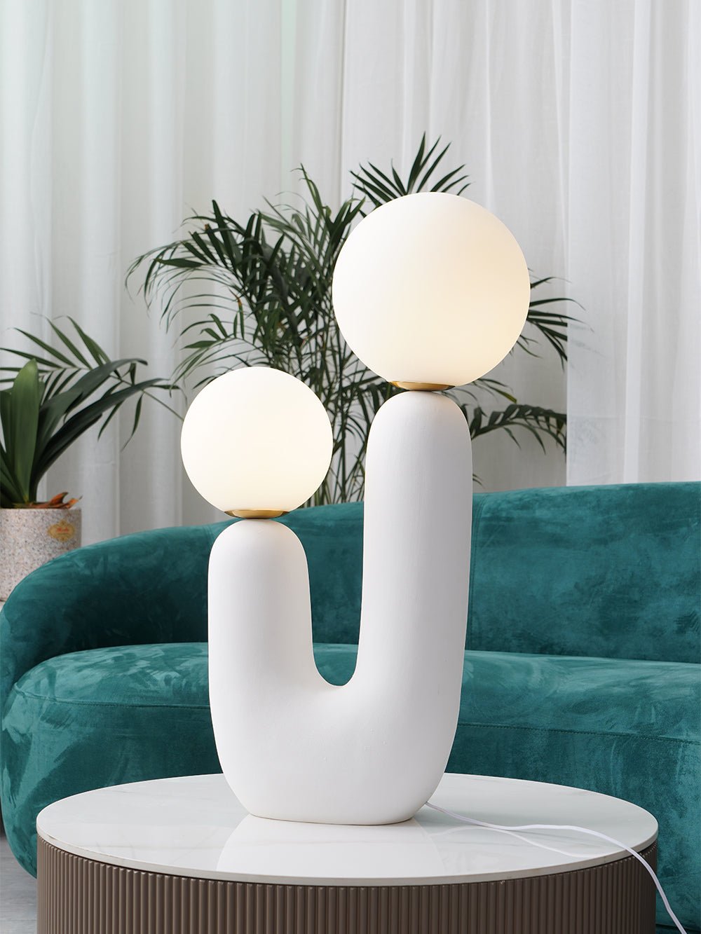 Oo Ceramics Table Lamp - Handmade Ceramic Nightstand Lamp for Bedroom & Living Room - Perfect for Cozy Home Decor & Ambient Lighting