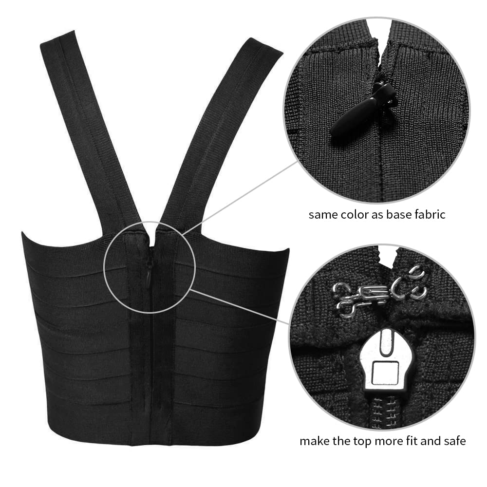 Women's Sexy Bodycon Bandage Crop Tank Top - Stretchy Sleeveless Workout Shirt for Gym, Yoga & Night Out