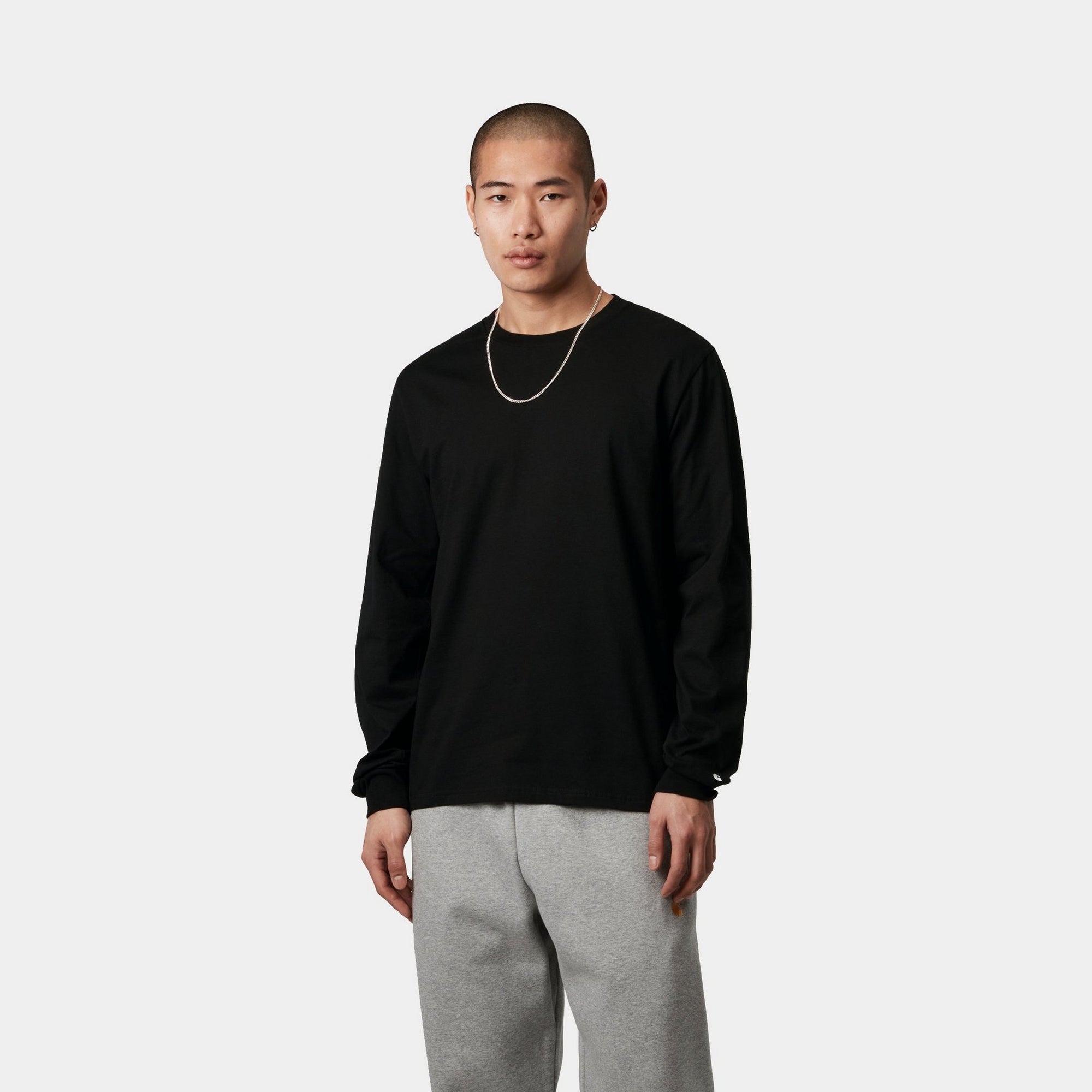 Premium Base Long Sleeve T-Shirt for Men & Women | Soft Cotton Crewneck Shirt in Black | Perfect for Layering, Casual Wear & Everyday Outfits