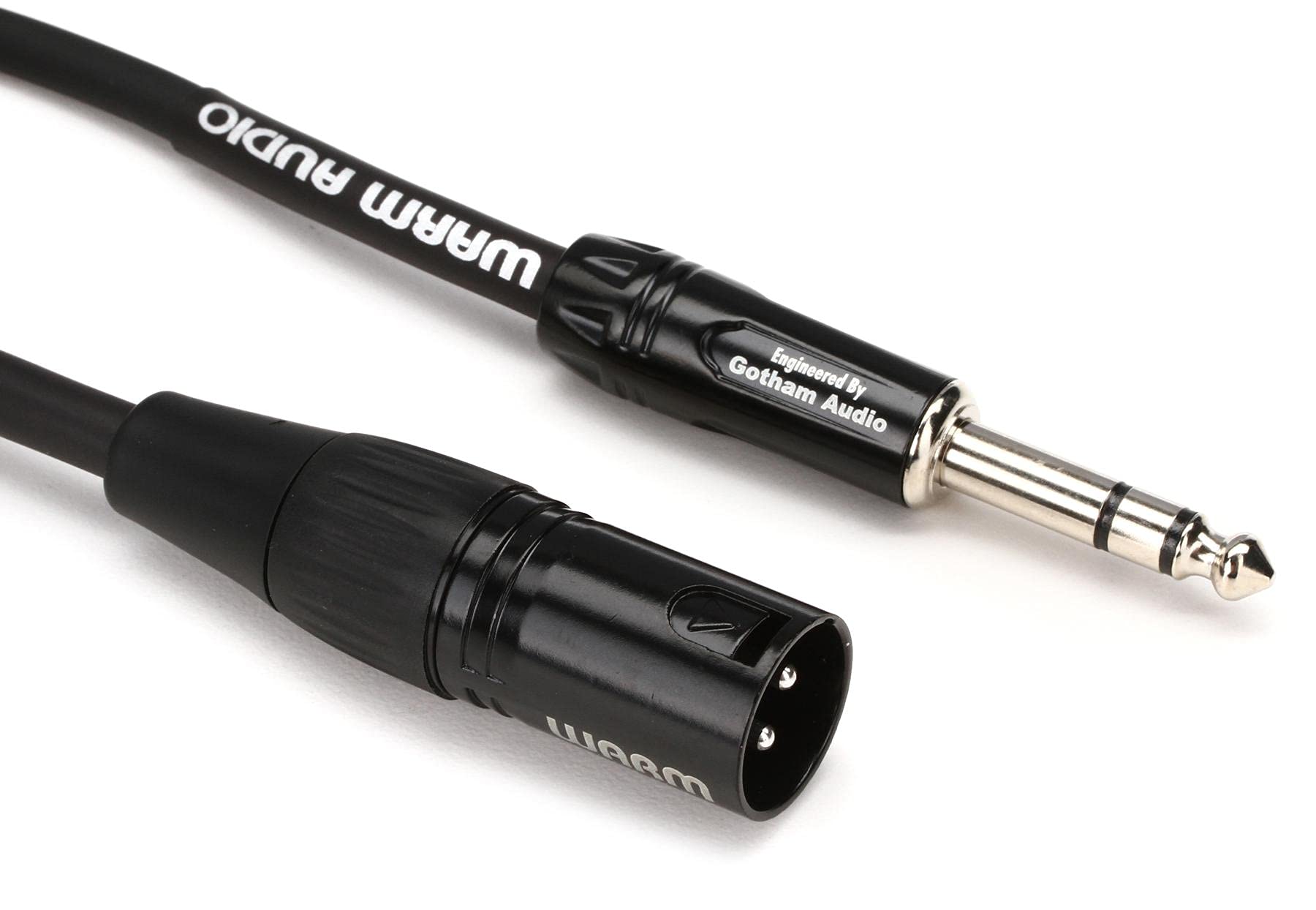 Warm Audio Pro Series XLR Male to TRS Male Cable - 3ft Professional Balanced Audio Cable, Black/Silver Shielded for Studio Recording, Live Sound & DJ Equipment