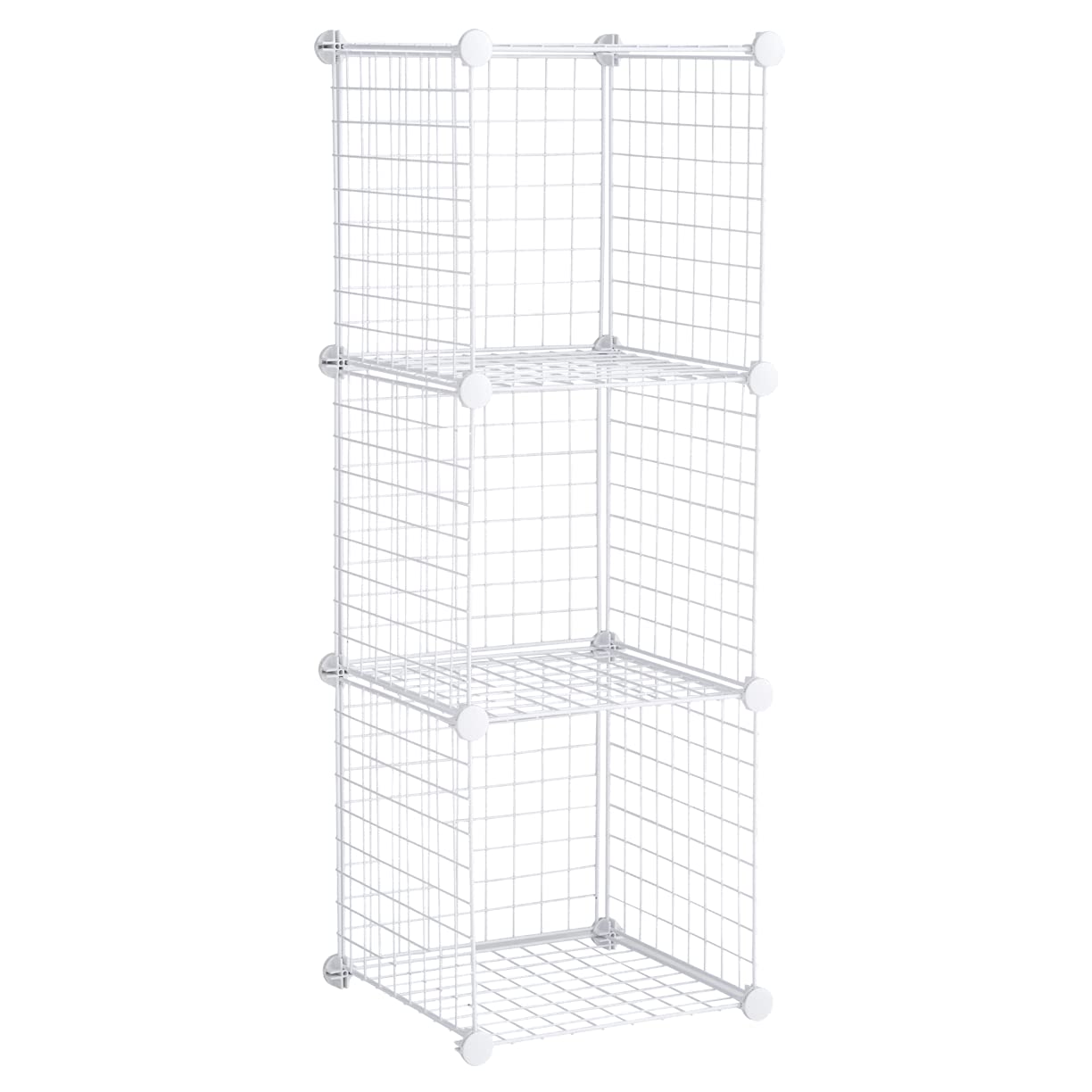 Rubbermaid 3-Piece Stackable Wire Storage Cube Set - Easy Assembly, White - Multi-Purpose Home Organizer for Closet, Bookshelf, Toy Storage & Room Organization - Perfect for Bedroom, Office & Kids' Playroom