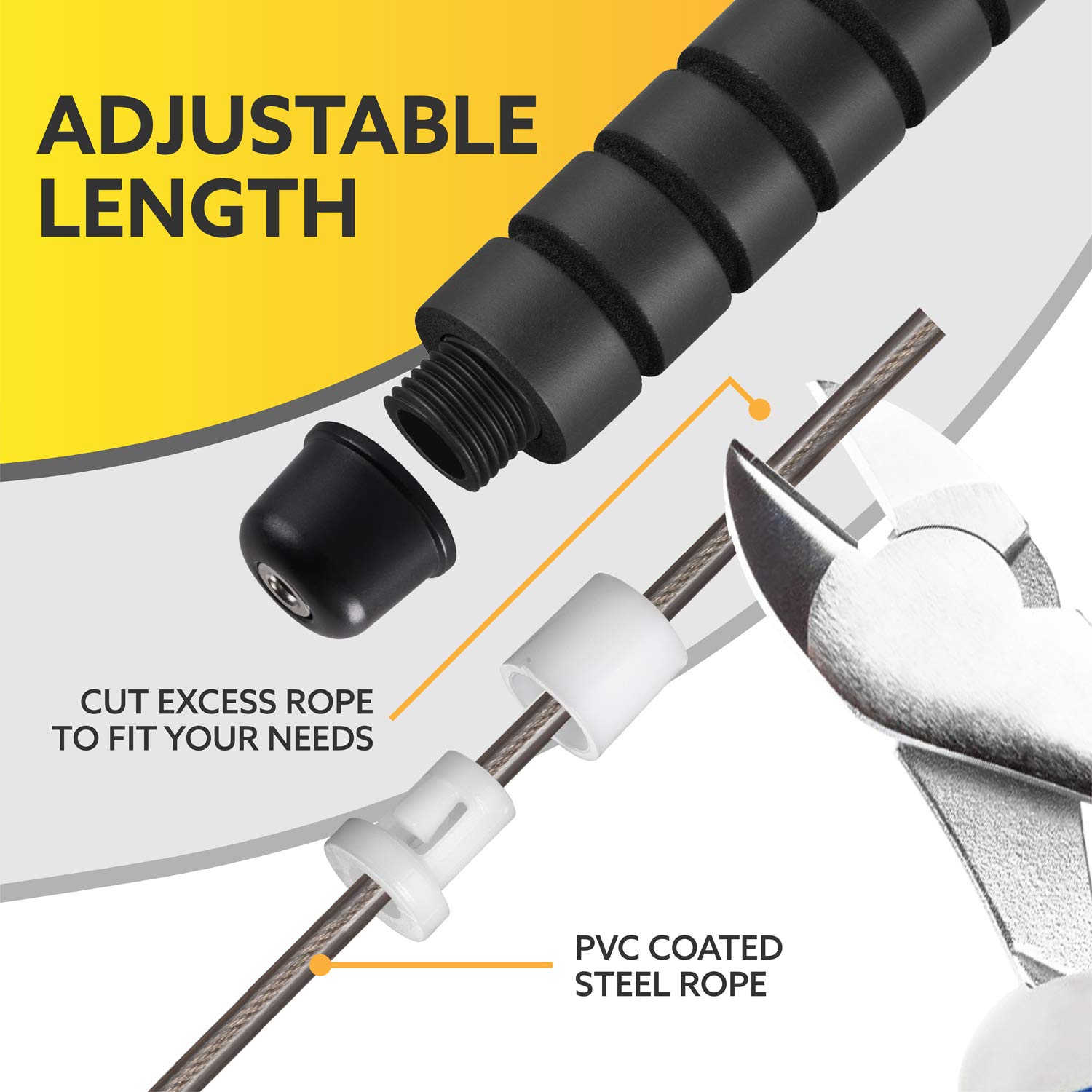 3DActive Adjustable Jump Rope with Ball Bearings - Tangle-Free Skipping Rope for Home Workouts, Cardio Training & Weight Loss | Includes Handle Weights & Carry Bag | Perfect for Gym, Outdoor Exercise & Fitness Enthusiasts
