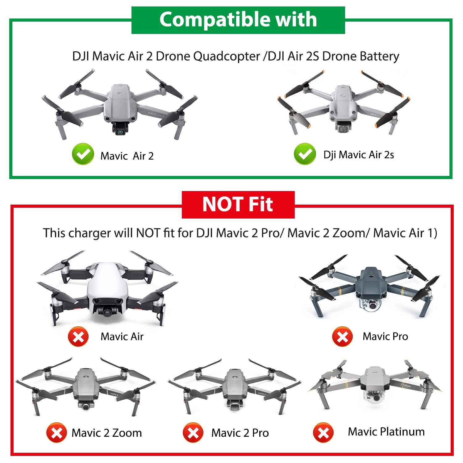 DJI Mavic Air 2S & Air 2 Battery Charger - 13.2V 2.82A AC Adapter with 5V USB Port - Replacement Power Supply for DJI Drones - Perfect for Travel, Outdoor Photography & Aerial Filming