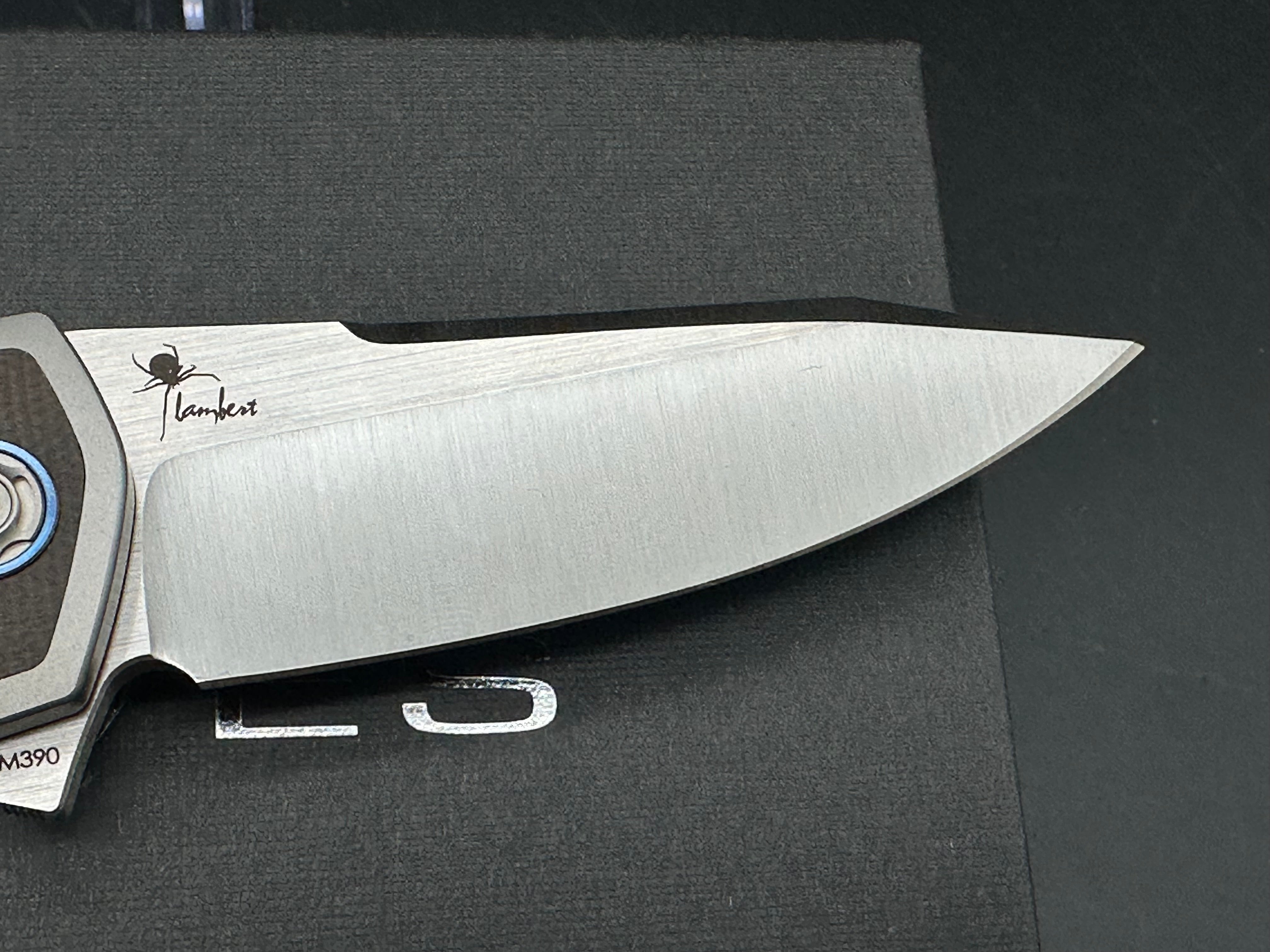 Reate Kirby Mini Crossroads Folding Knife - M390 Steel Blade, Titanium & Green Micarta Handle - EDC Pocket Knife for Camping, Hiking, and Outdoor Survival