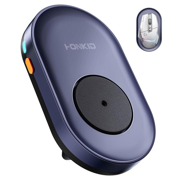 HONKID Undetectable Mouse Mover Jiggler with ON/Off Switch - USB Plug & Play - Simulates Physical Mouse Movement - Prevents Computer Sleep/Lock Screen (Purple) - Perfect for Remote Work, Online Meetings & Gaming