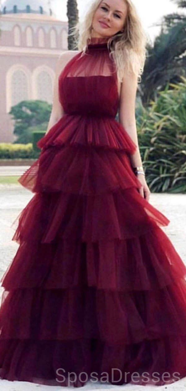 Elegant Haler Tulle Long Evening Prom Dresses | Custom Sweet 16 Dresses for Teens | Perfect for Formal Dances, Quinceañeras & Special Occasions