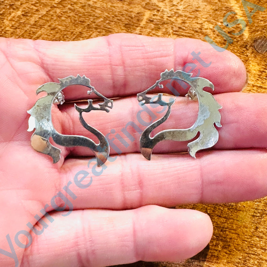 Sterling Silver Cut-Out Horse Pierced Post Earrings for Women | Dainty & Elegant Hoop Earrings for Everyday Wear, Gift Giving & Special Occasions