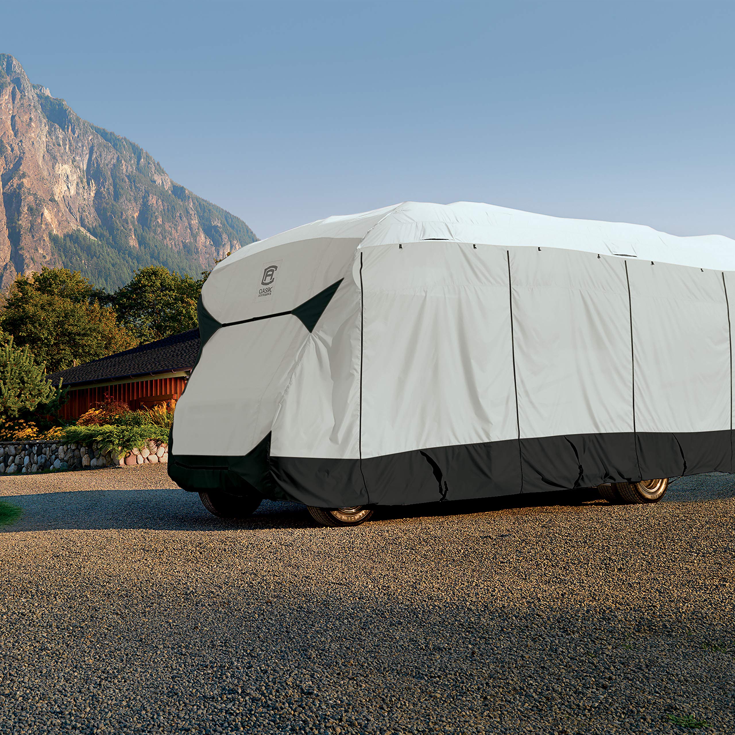 SkyShield RV Cover for 800-850cm Motorhomes - Black/Grey/White | Weather Protection for Camping & Travel